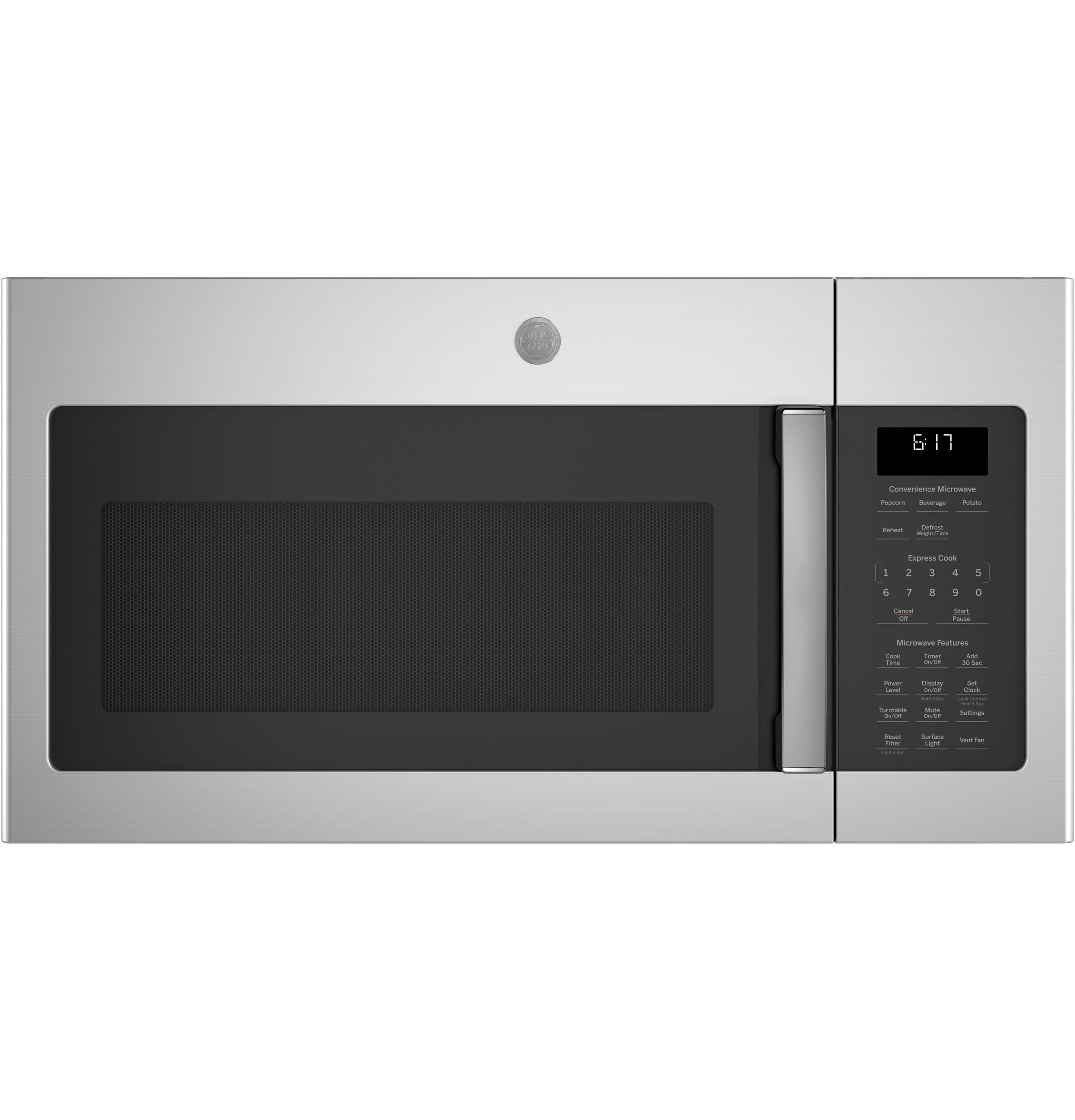 GE® 30 1.7 Cu. ft. 1000 Watts Over-The-Range Microwave Oven Model JVM6172SKSS in Stainless Steel.