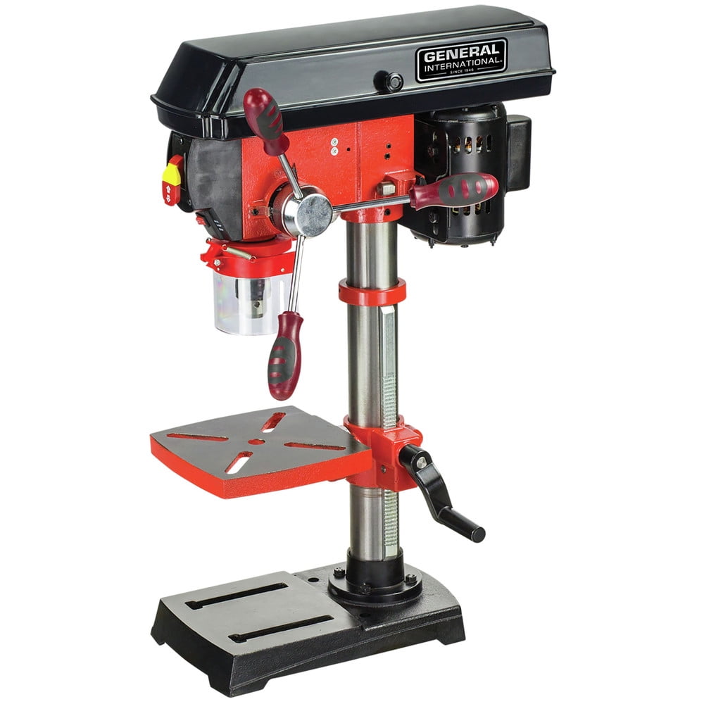 GENERAL INTERNATIONAL 10 inch Bench Mount Drill Press 5-Speed w/Laser System and LED Light DP2002