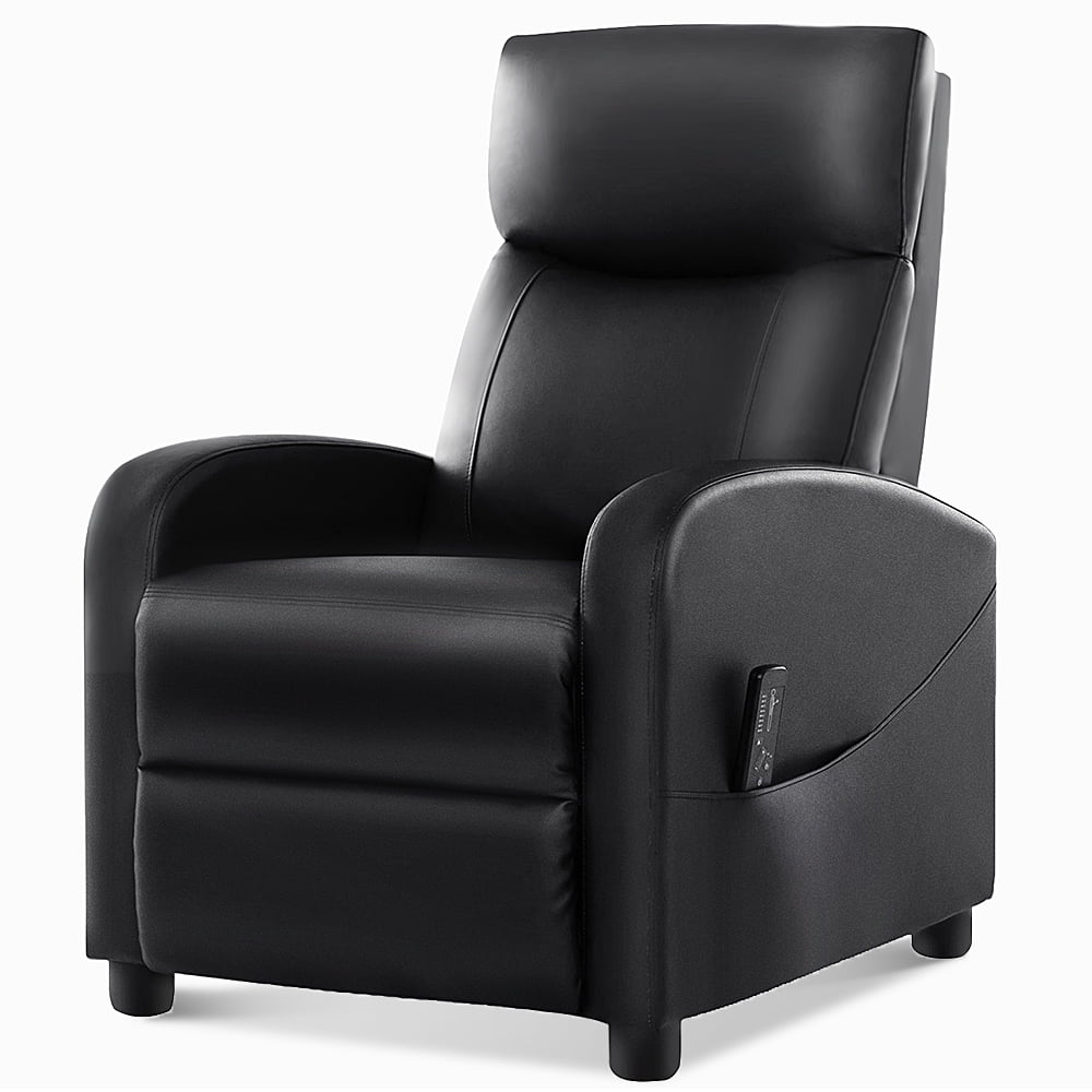 GIANNA Massage Recline Chair with Padded Seat and Massage Backrest, Black