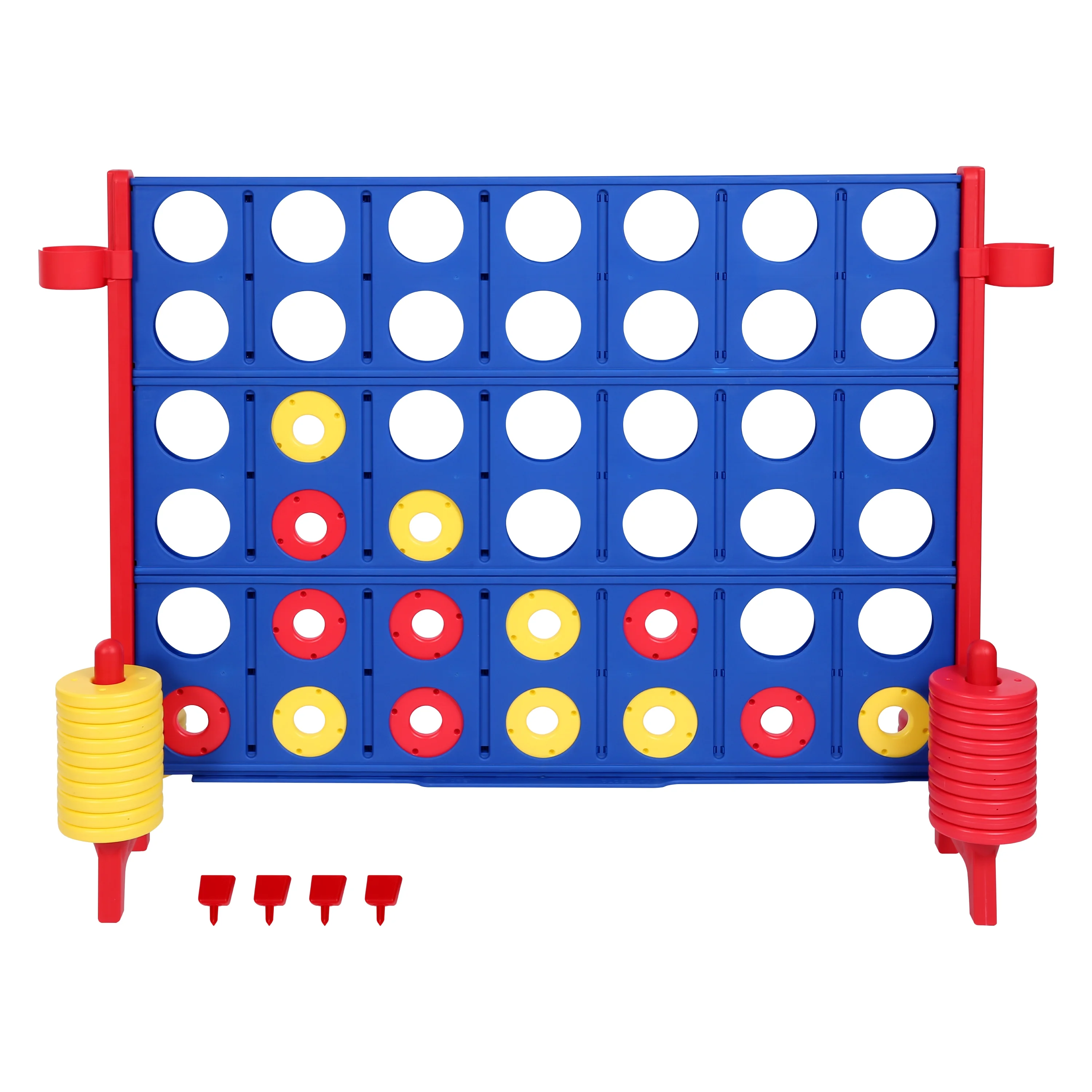 Giant 4 in a Row Plastic Outdoor/Indoor Game Set, 47.5 in x 11 in x 39.75 in, by MD Sports