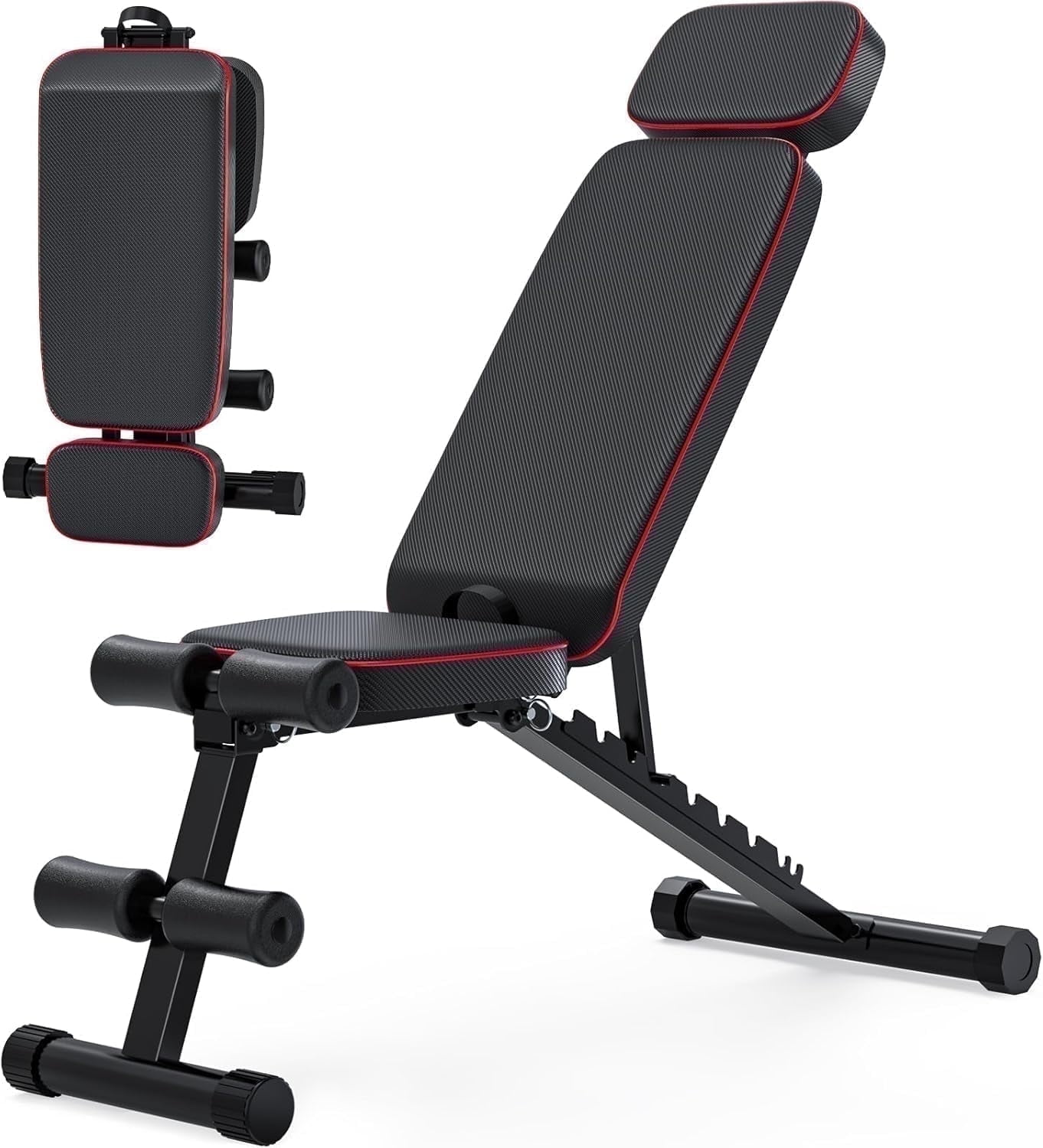 GIKPAL 9 Positions Adjustable Weight Bench,Foldable Workout Bench Olympic Weight Bench Press for Home Gym Full Body Strength Training,Support up to 800lbs