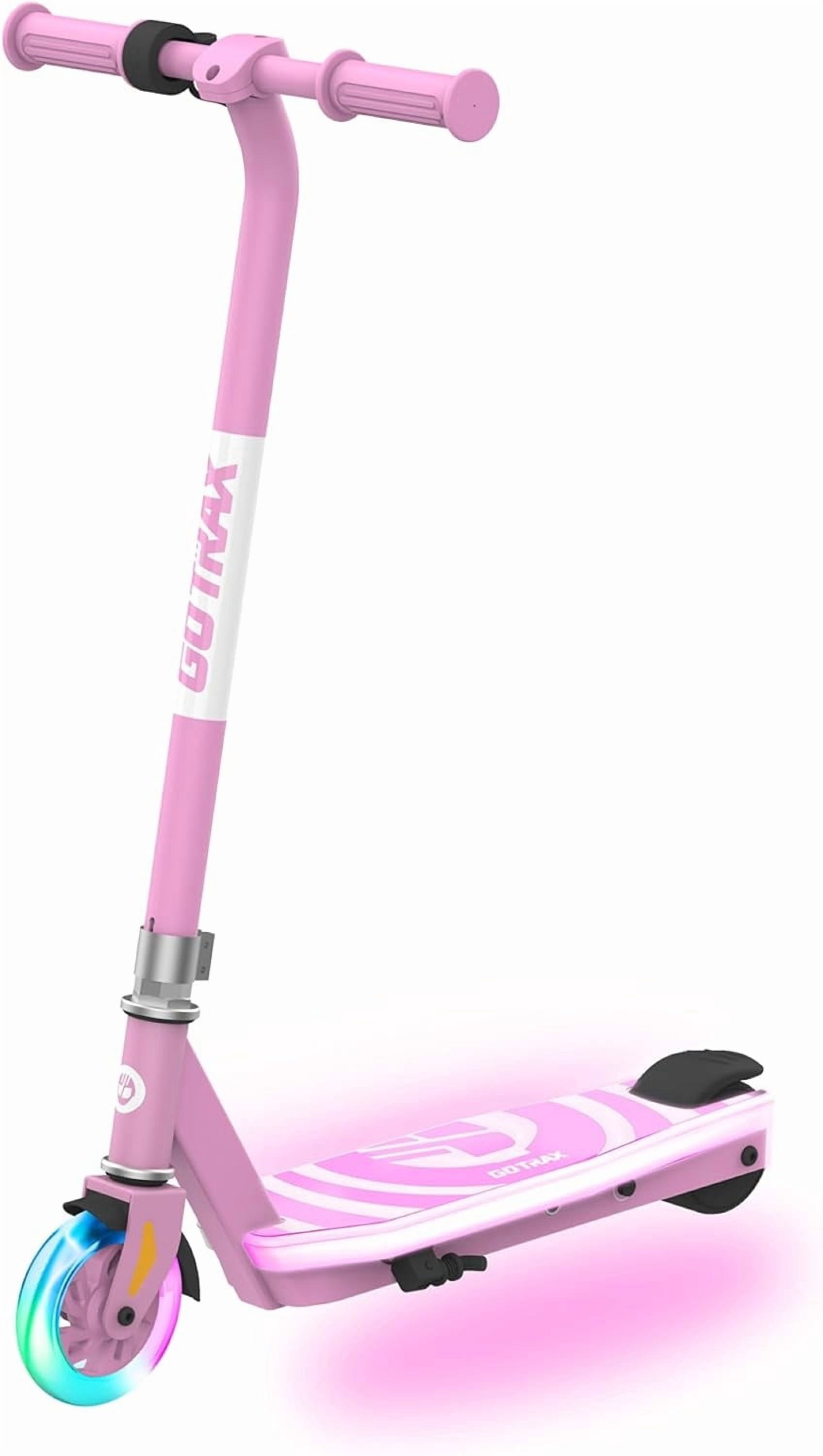 GOTRAX Scout Pro Kids Electric Scooter for Ages 4-7, 5" Flash Front Wheel , Kick Scooter Unisex Pink