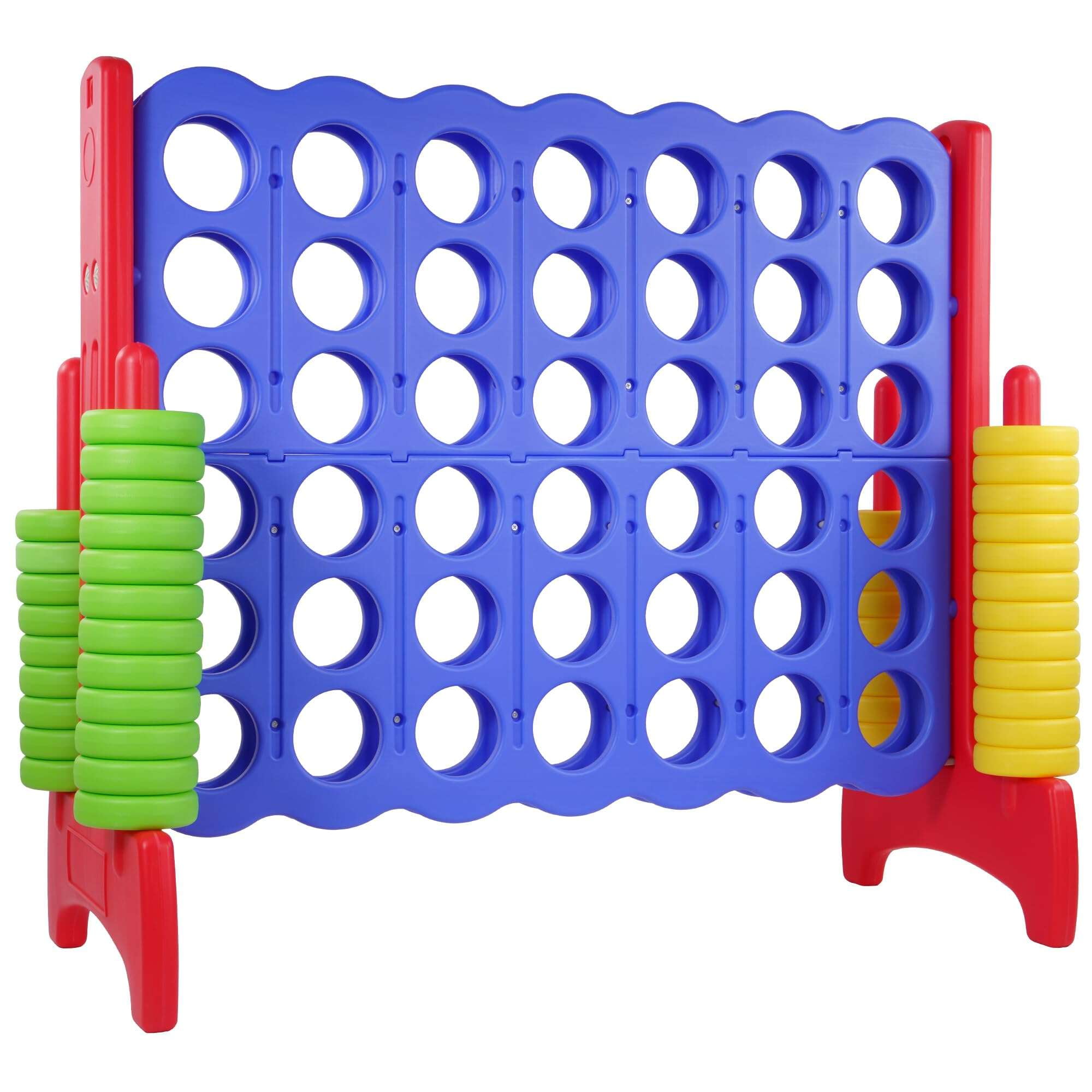 Giant 4-to-Score Game Set, 4-in-A-Row Jumbo with 42 Jumbo Rings & Quick-Release Slide, 3.6FT Tall Indoor & Outdoor Yard Family Connect Game, Holiday Party & Family Game, Large