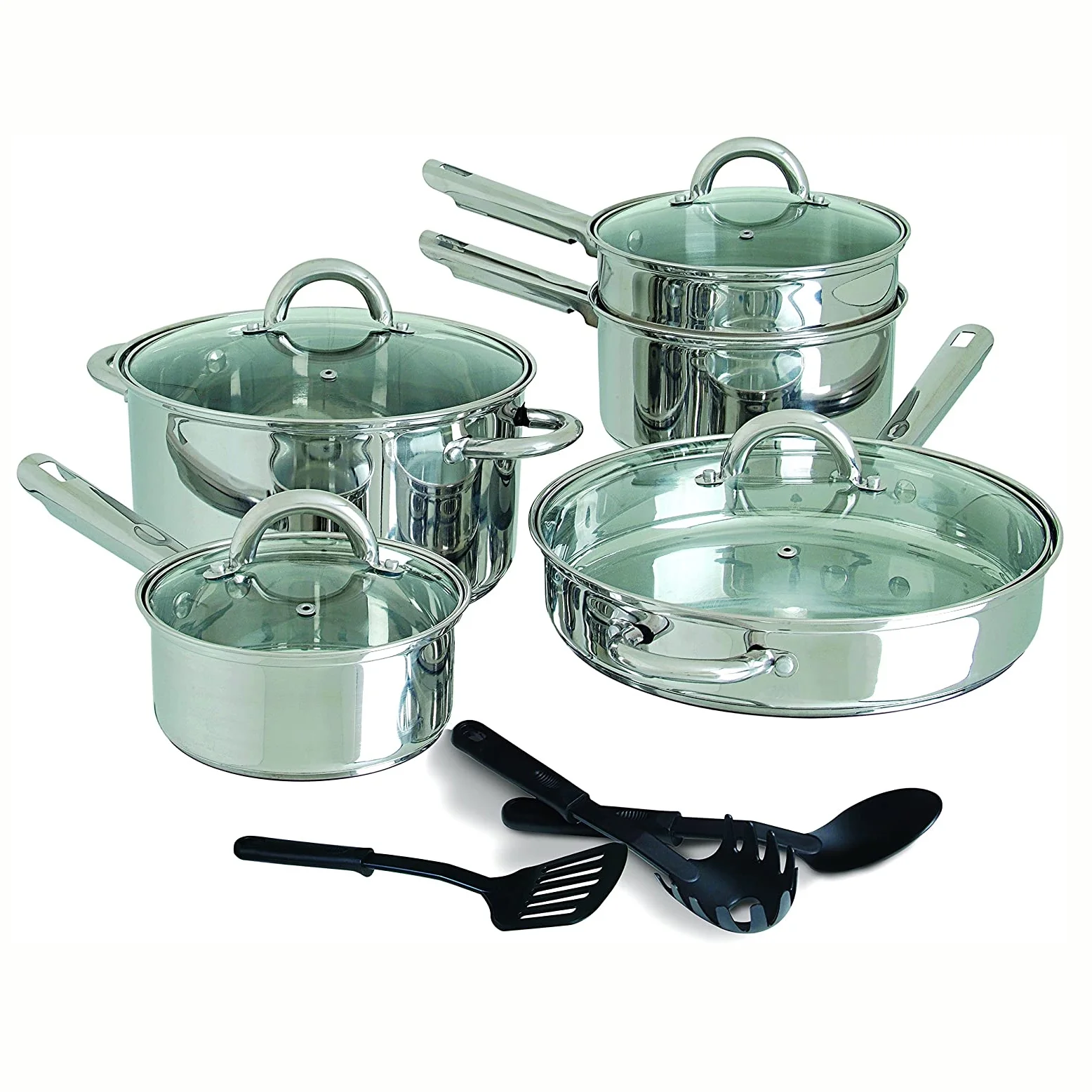 Gibson Home Abruzzo Stainless Steel 12 Piece Cookware Set