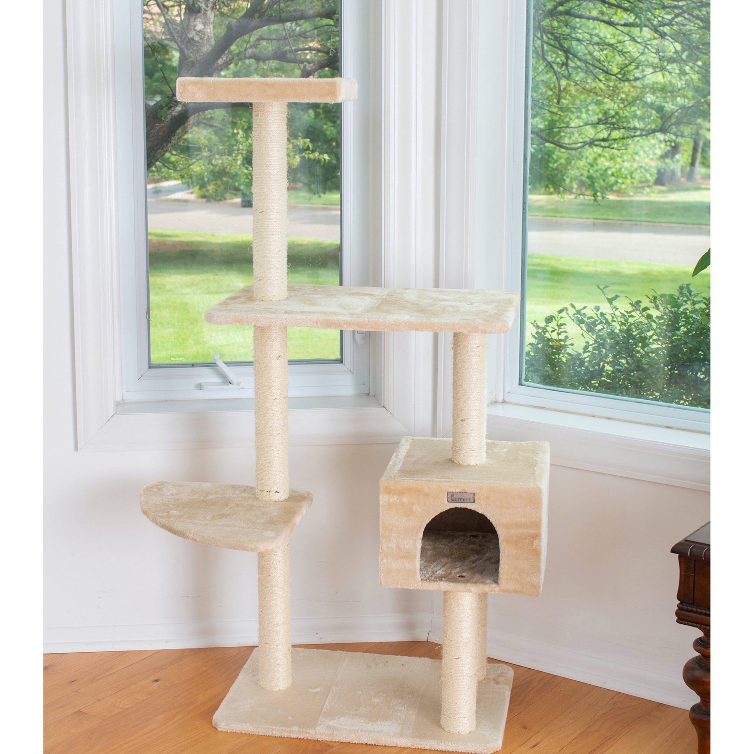 GleePet 57" real wood Cat Tree GP78560321 Beige
