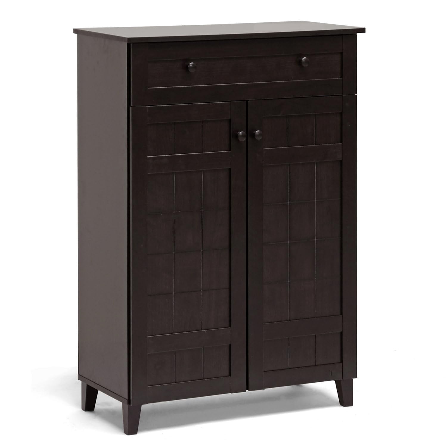 Baxton Studio Glidden Dark Brown Wood Modern Shoe Cabinet (Tall)