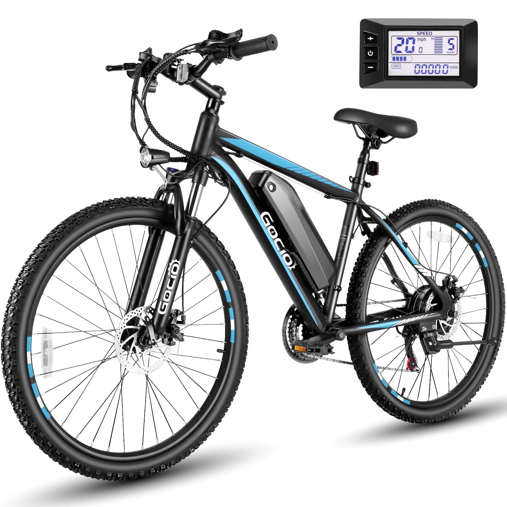 Gocio 26" Electric Mountain Bike for Adults, 750W Peak Motor, 19.8MPH, 48V 7.8Ah (374Wh) Removable Battery, Shimano 7-Speed Ebike, UL2849 Certified