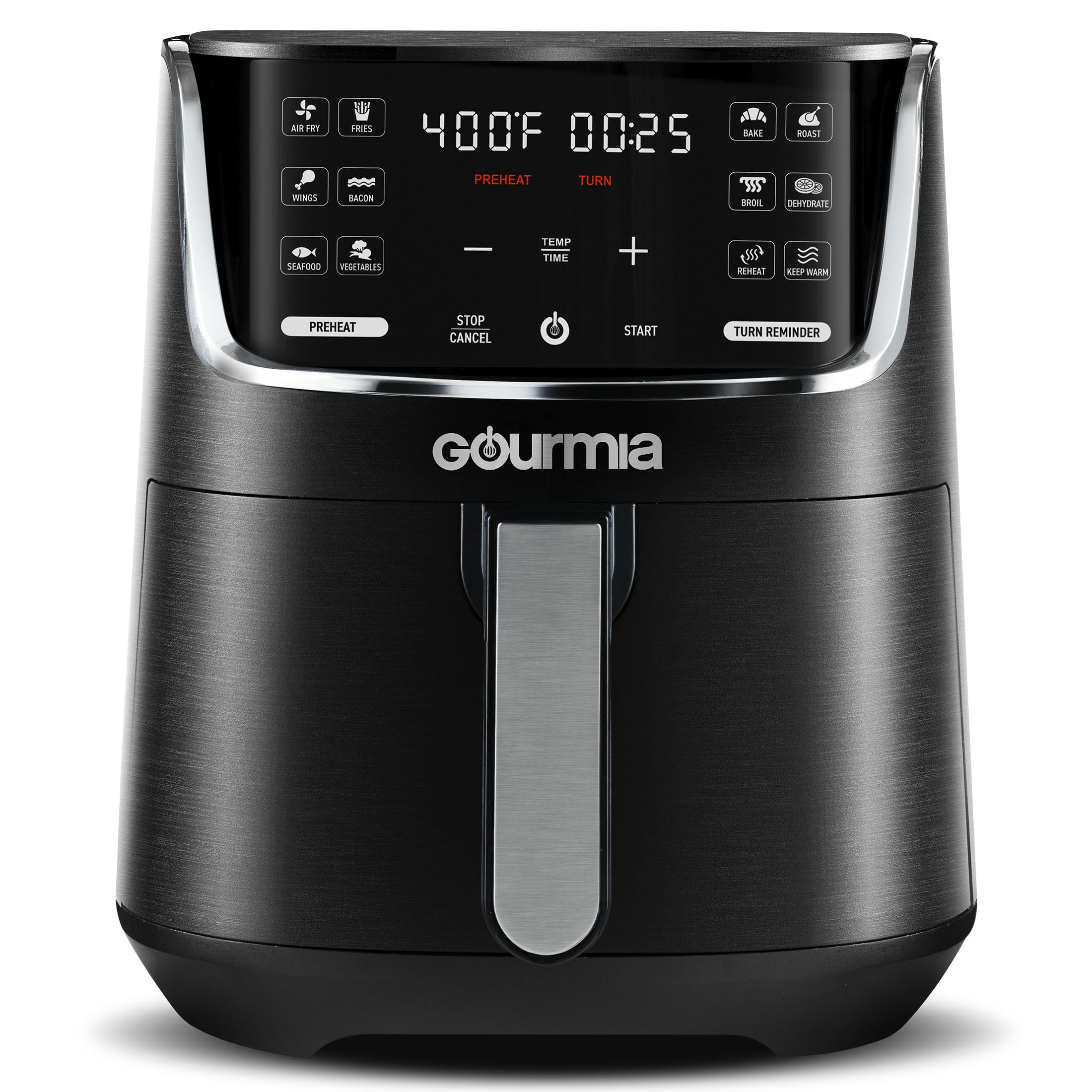 Gourmia 4-Quart Digital Air Fryer with 12 One-Touch Presets, GAF414, Black