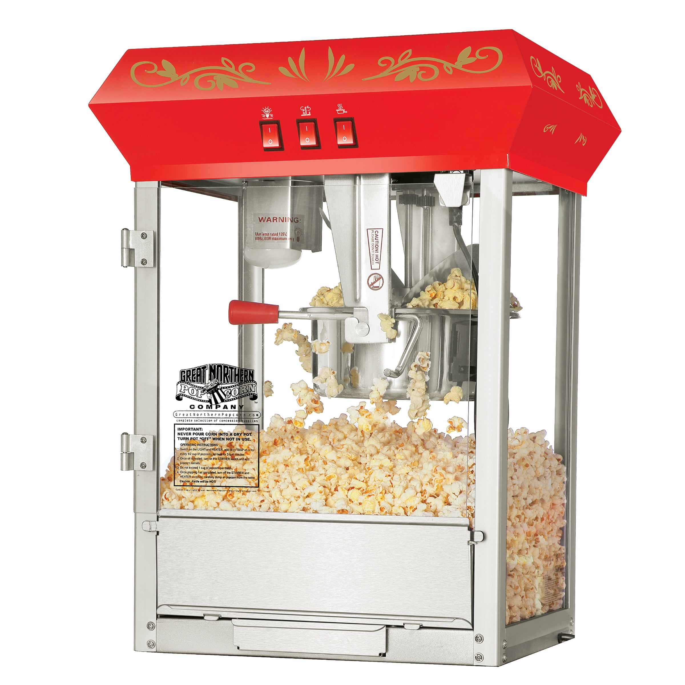 Great Northern Popcorn Countertop Popcorn Machine - 8 oz. Kettle