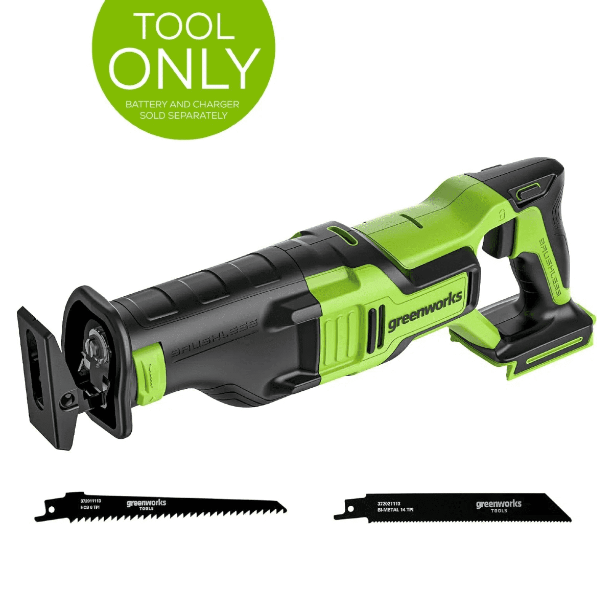 Greenworks 24V Brushless Reciprocating Saw, Battery Not Included 3601302AZ