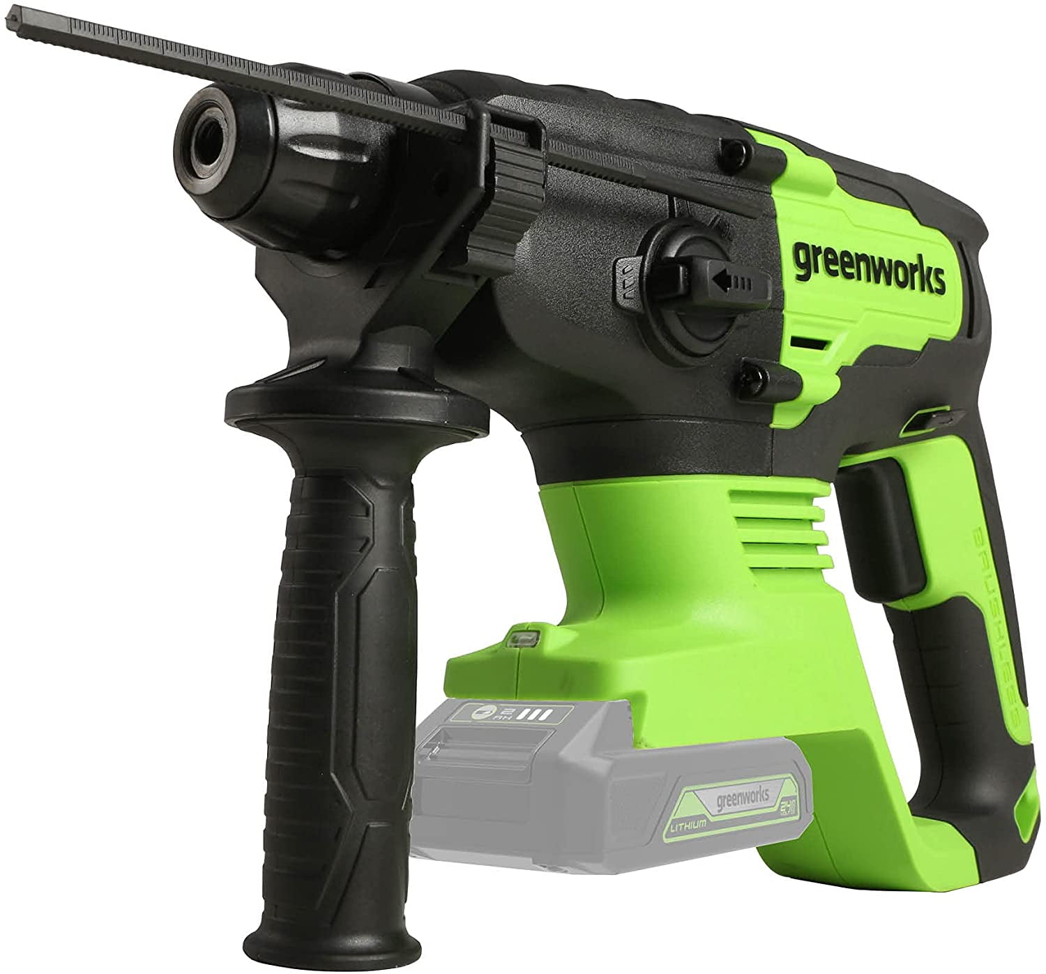 Greenworks 24V Brushless SDS-Plus 2J Rotary Hammer, Battery Not Included HM24L00
