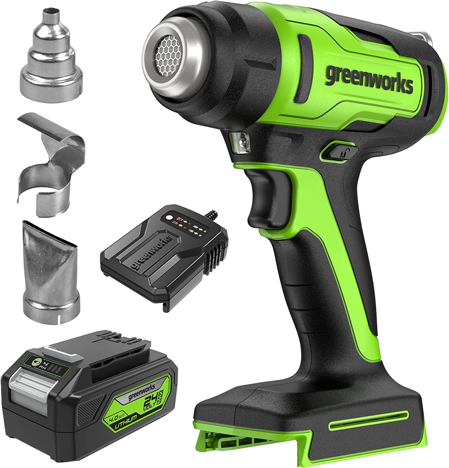 Greenworks 24V Cordless Heat Gun Kit, 4.0Ah Battery & Charger