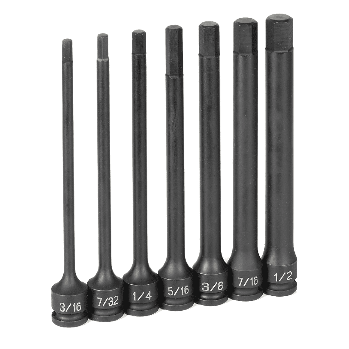 Grey Pneumatic 3/8" Dr. 7 Piece 6" Length Fractional Hex Driver Set