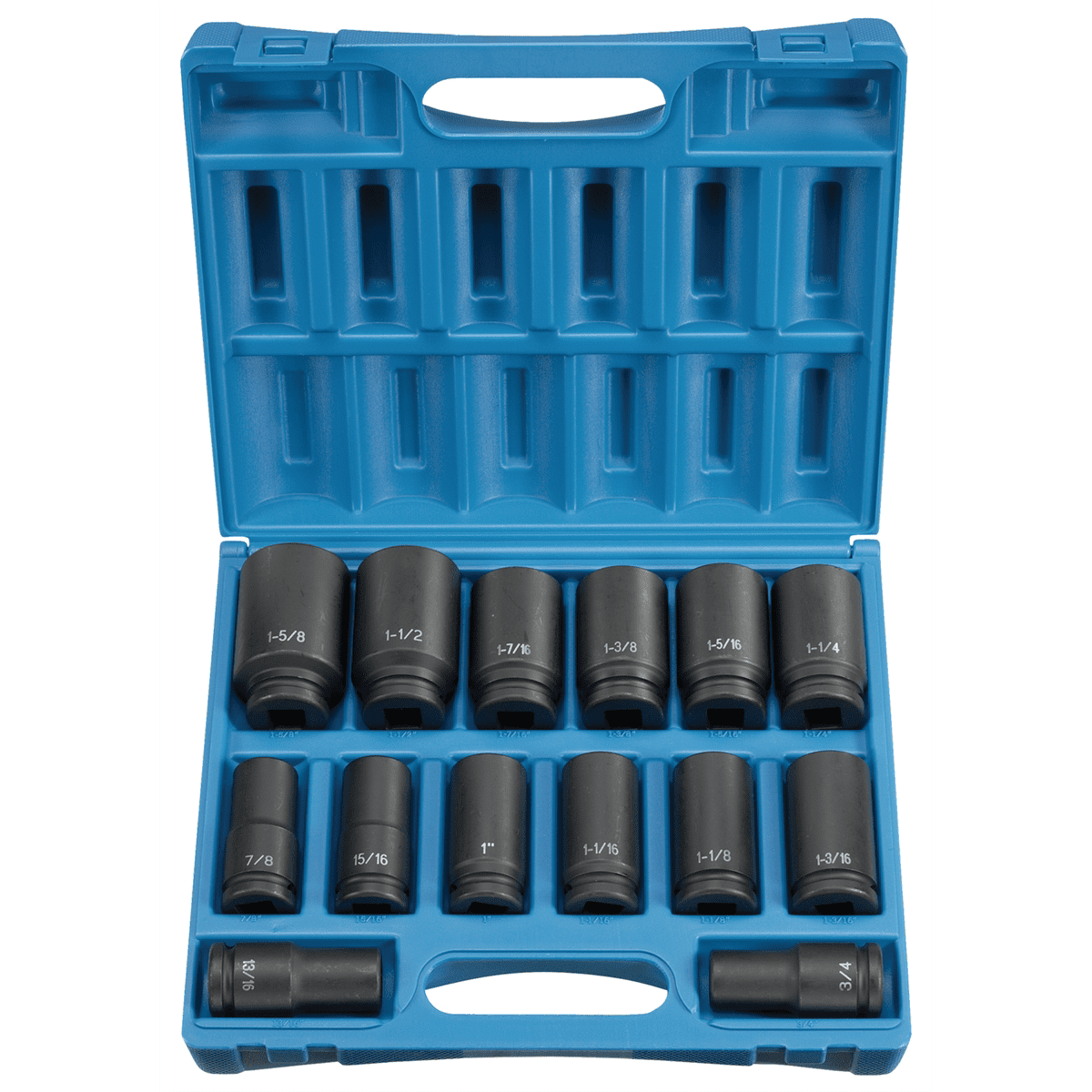 Grey Pneumatic 8038D 14-Piece 3/4 in Drive 6-Point Deep SAE Impact Socket Set