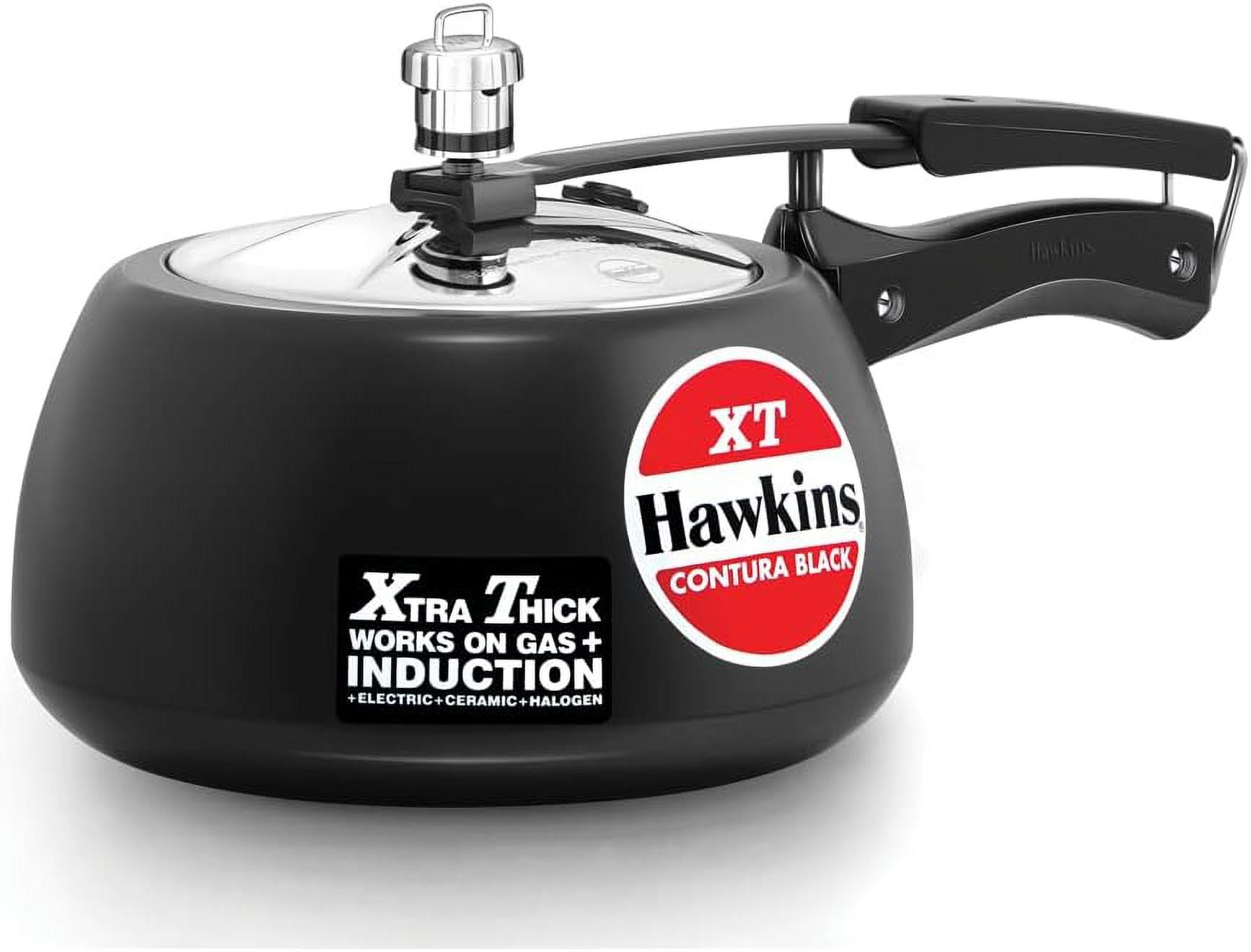 Hawkins Contura Black XT Hard Anodized Induction Compatible Extra Thick Base Pressure Cooker, 3 Liter