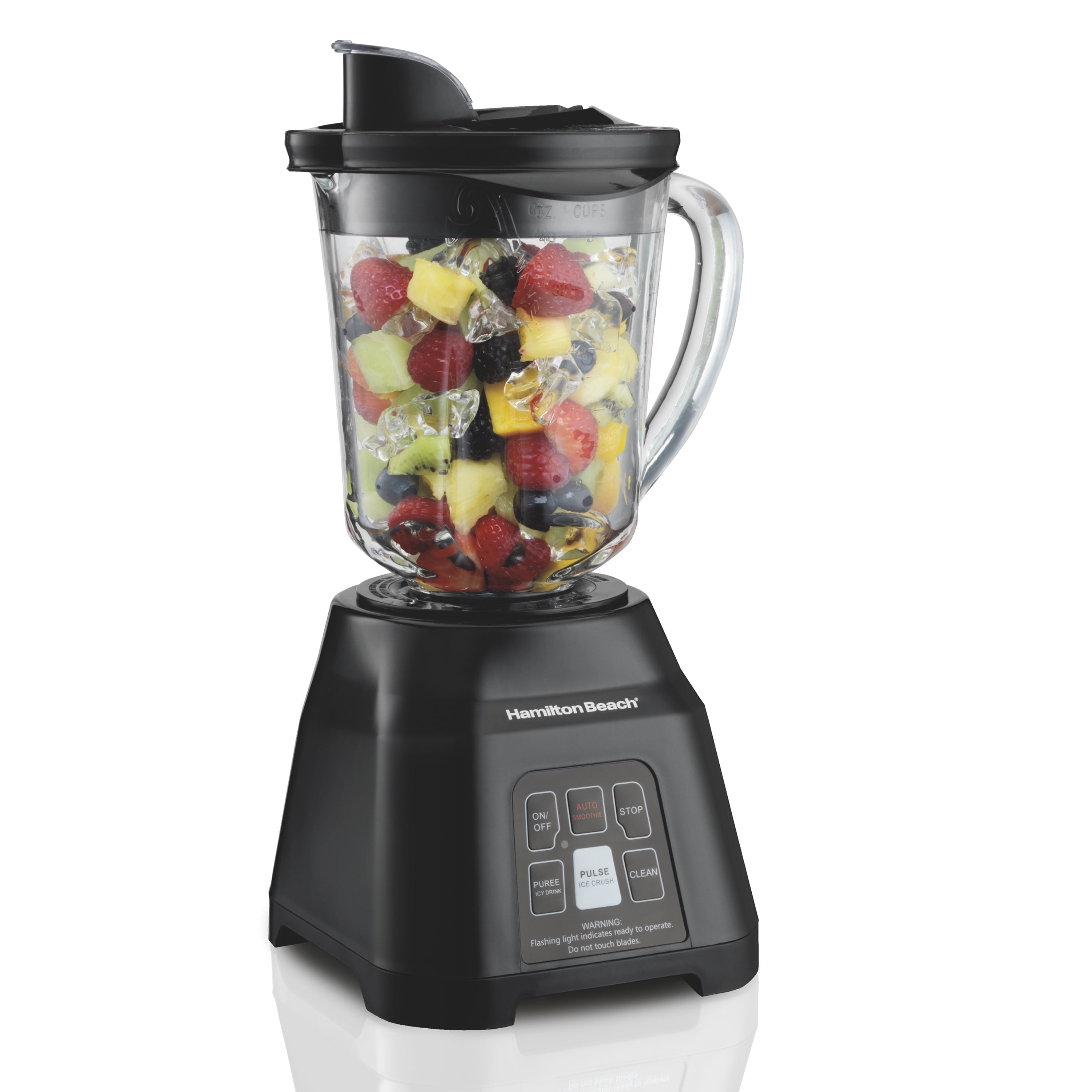 Hamilton Beach Smoothie Smart Blender, Glass Jar, 40 fl oz., New, Black, 56207