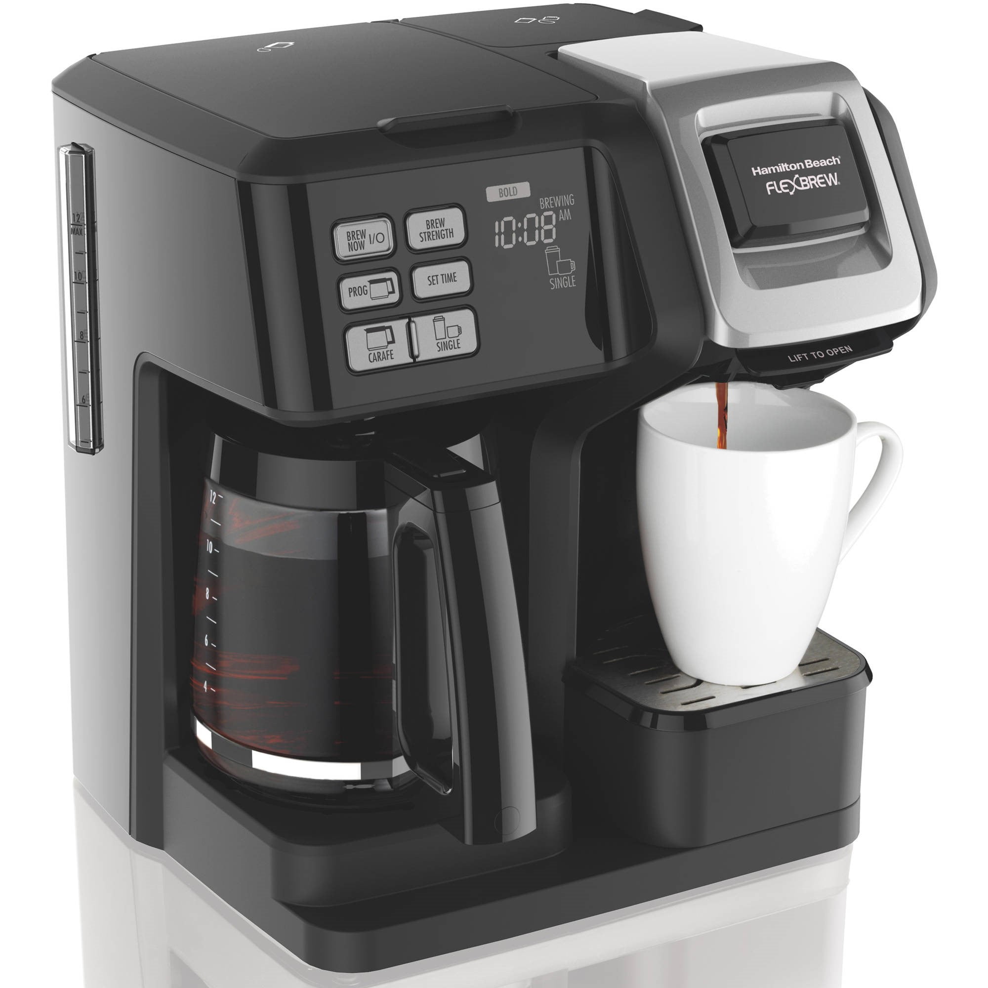 Hamilton FlexBrew Programmable Single Serve Pod to 12 Cup Coffee Maker, Black