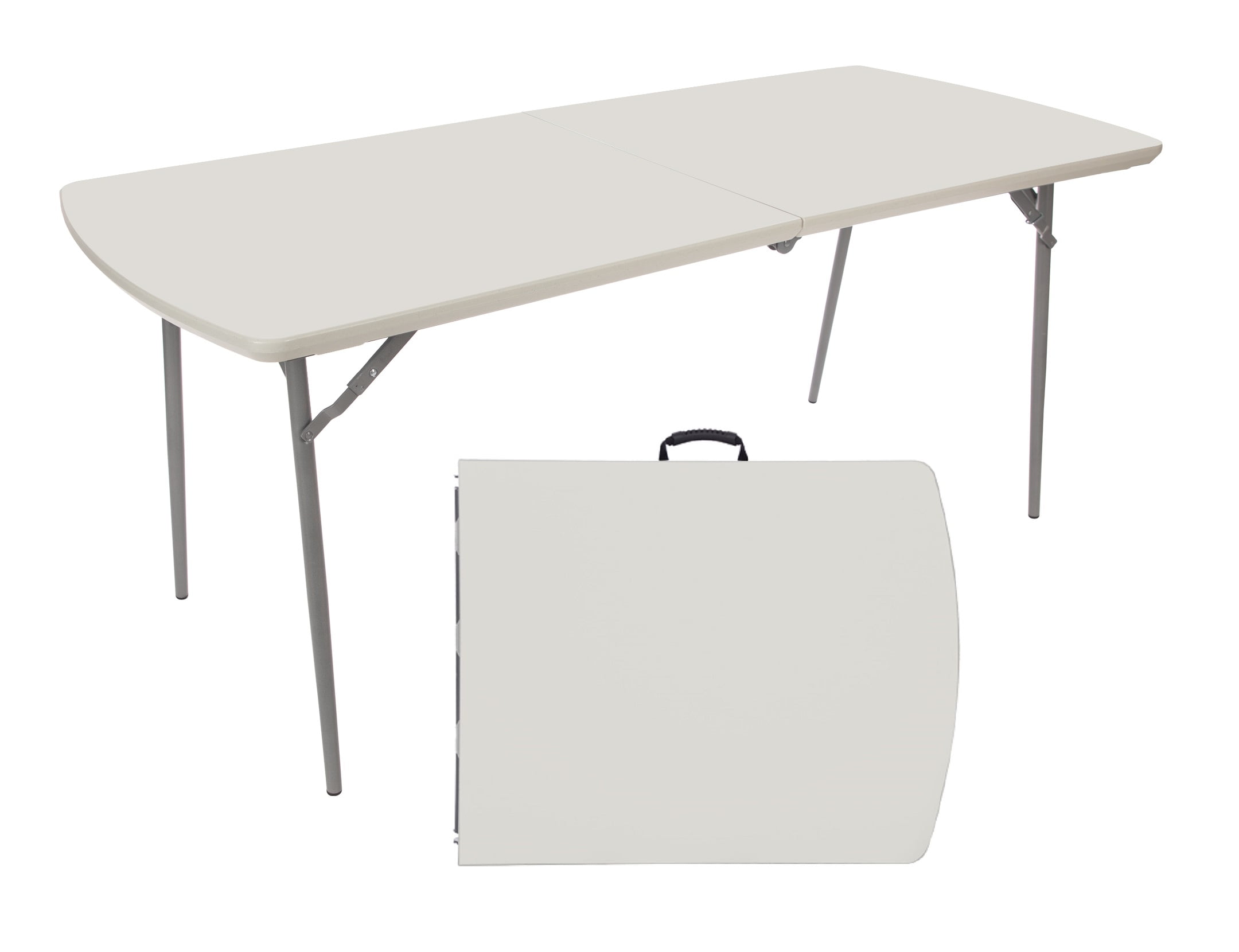 Hampden Furnishings Baldwin Collection 30" x 72" Fold-in-Half Banquet Table, Grey