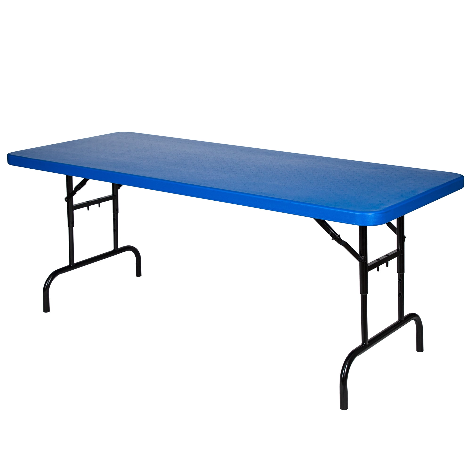 Hampden Furnishings Baldwin 30" X 72" Height Adjustable Folding Table, Plastic/Steel, Blue
