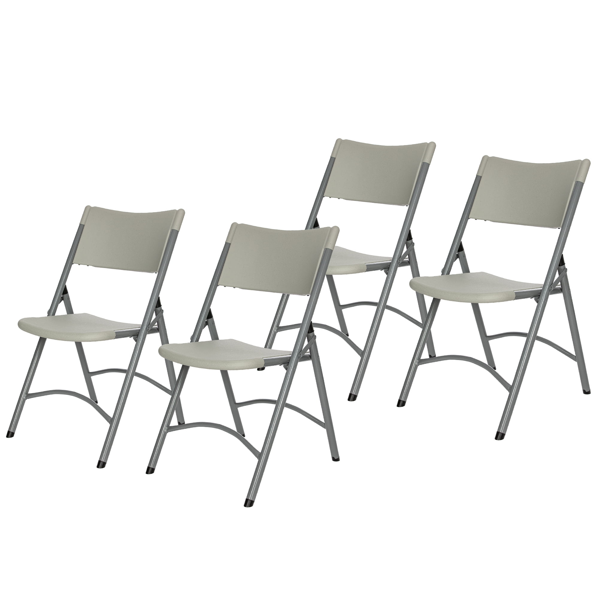Hampden Furnishings Gwnyeth Collection Blow-Molded Plastic Folding Chair, Grey, Pack of 4