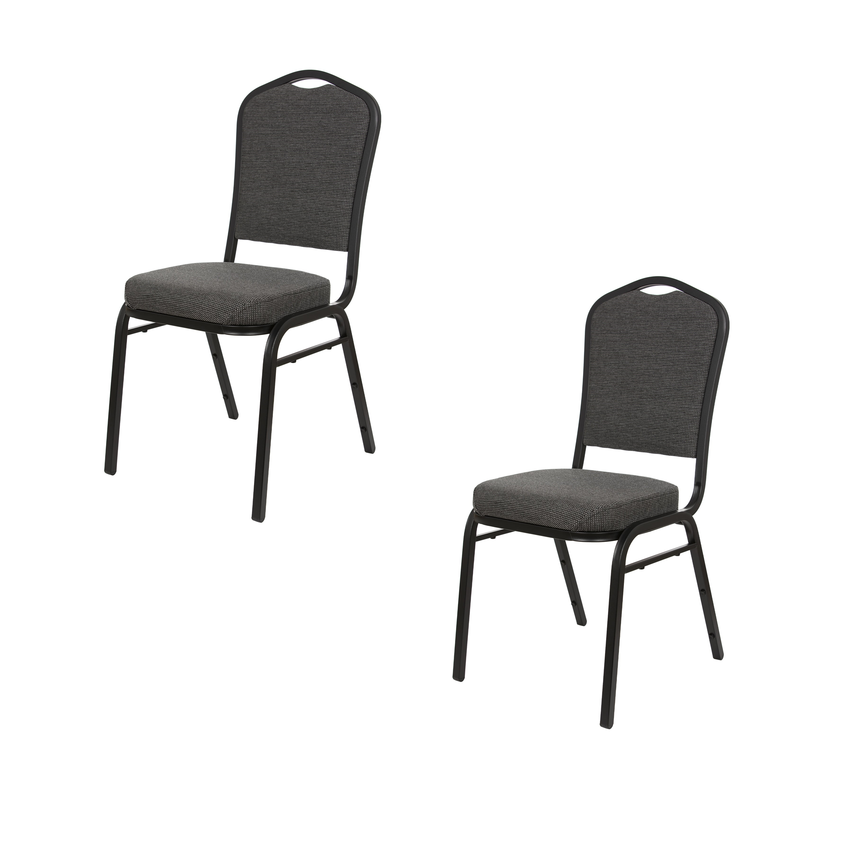 Hampden Furnishings Lila Collection Fabric Banquet Chair, Greystone, Pack of 2