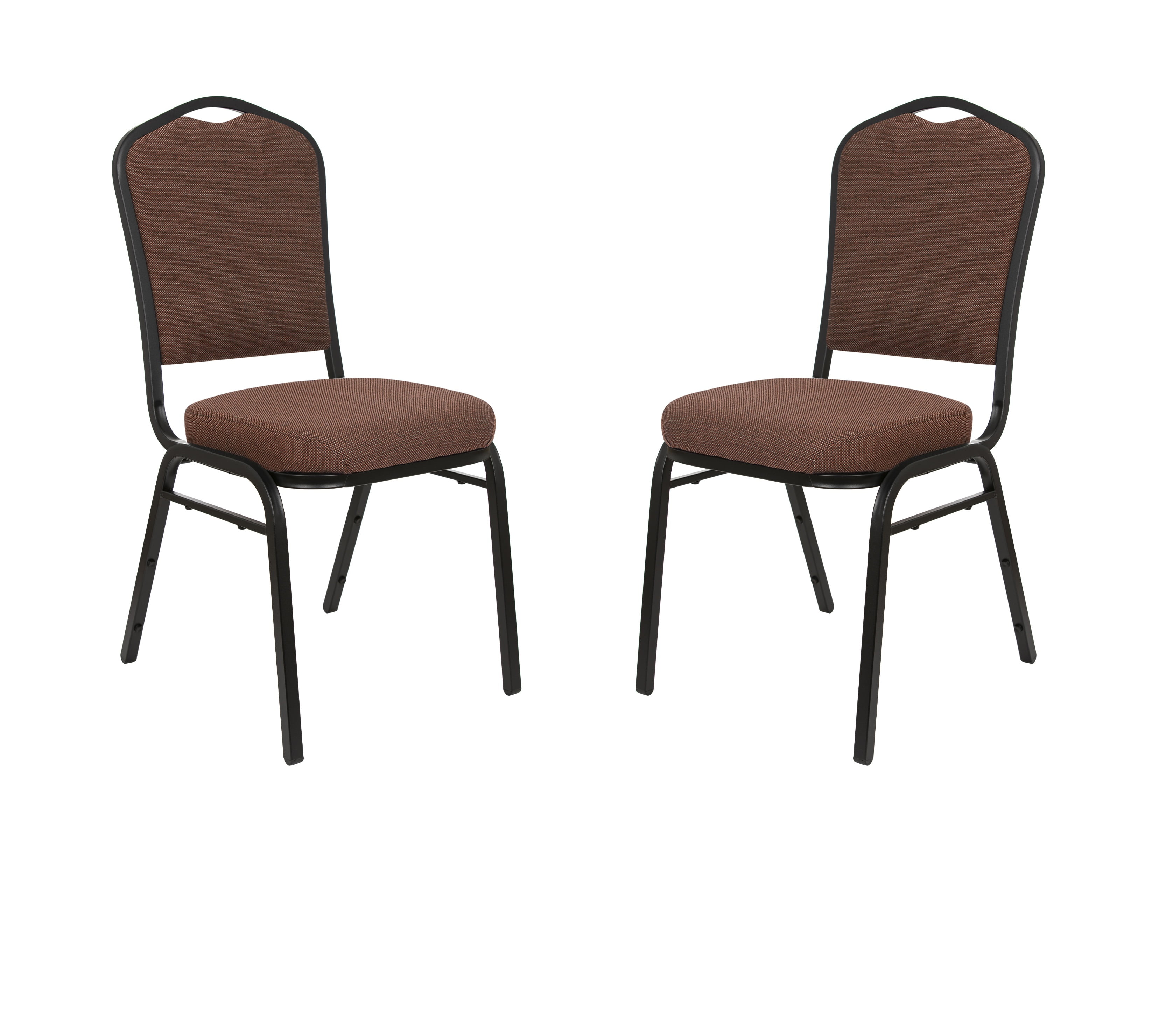 Hampden Furnishings Lila Collection Fabric Banquet Chair, Natural Chocolatier, Pack of 2