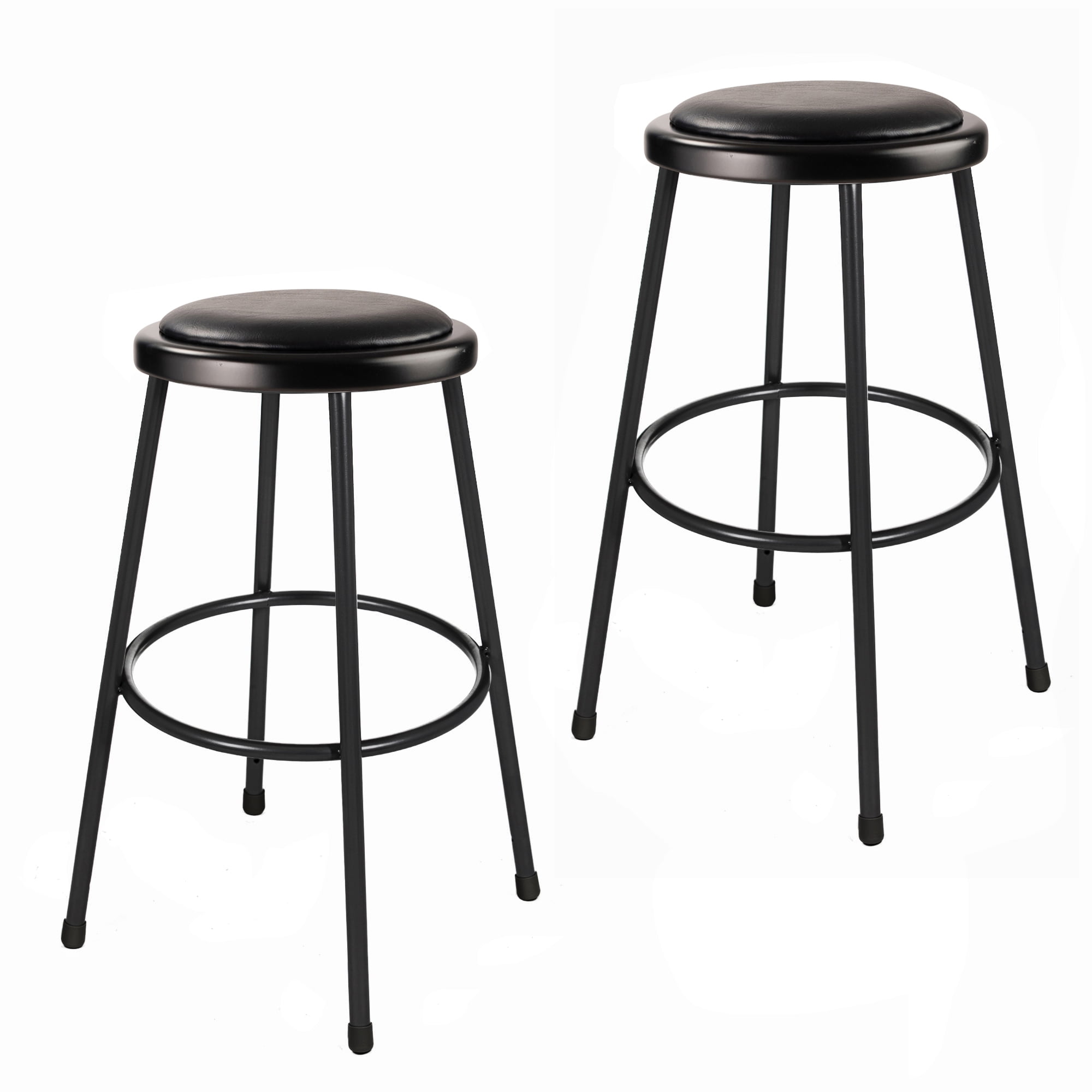 Hampden Furnishings Otto Collection Heavy Duty, 30" Vinyl Padded Stool, Black, Pack of 2