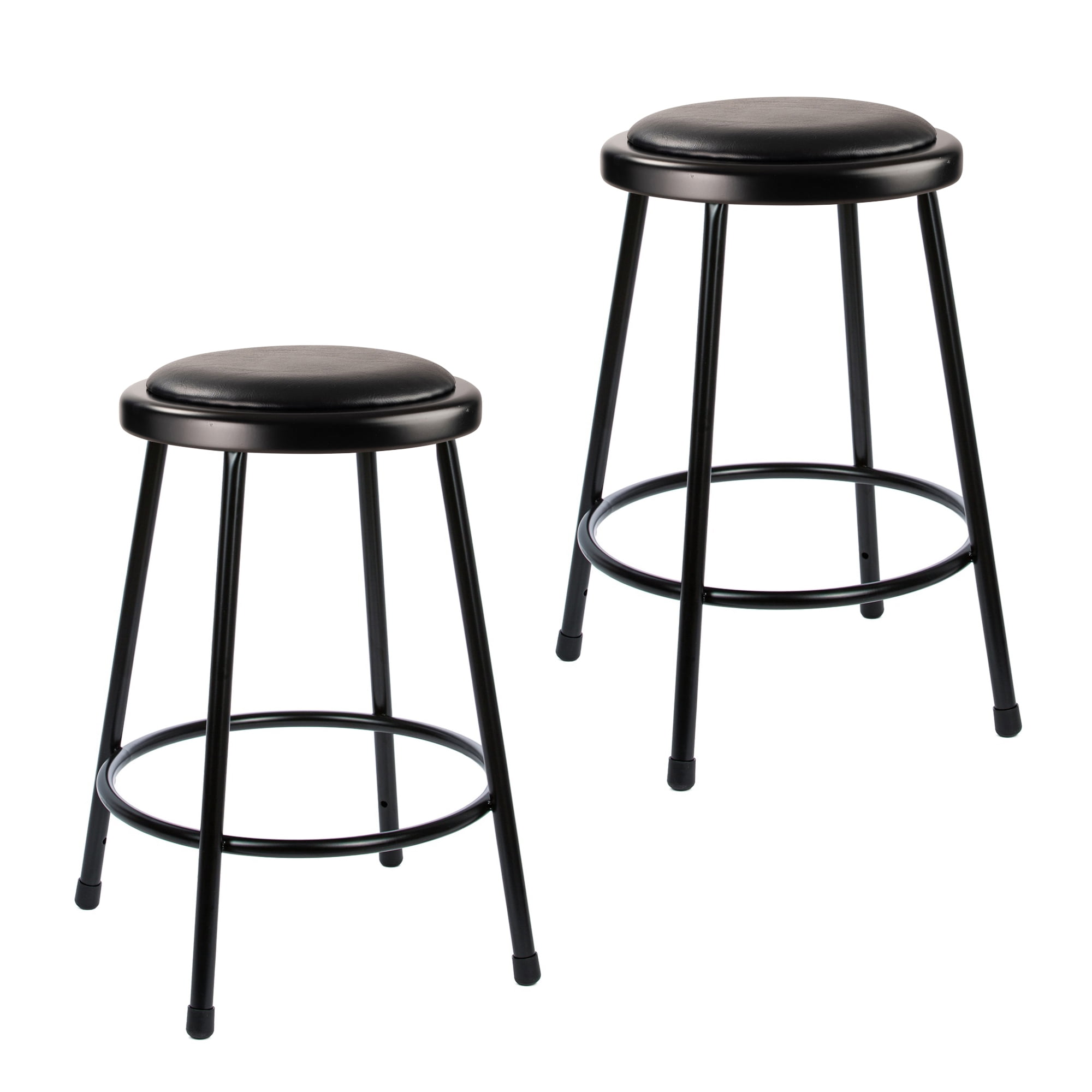 Hampden Furnishings Otto Collection 24" Padded Science Stool, Black, Pack of 2