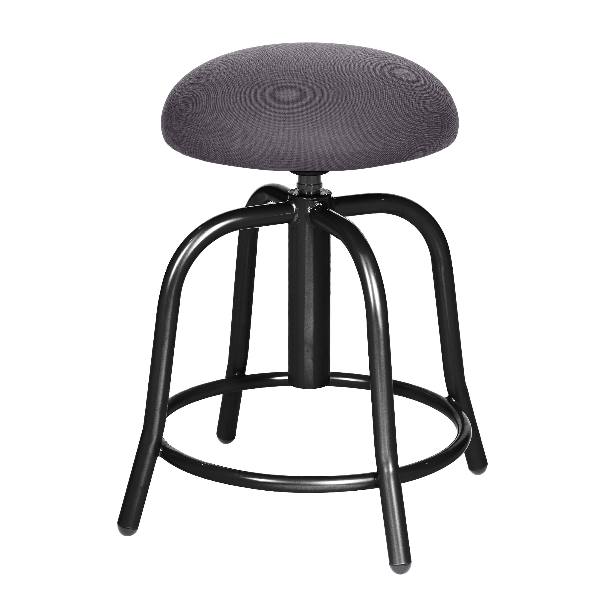 Hampden Furnishings Vince Collection Fabric Padded Swivel Art Stool, Black/Grey, 19"-25"