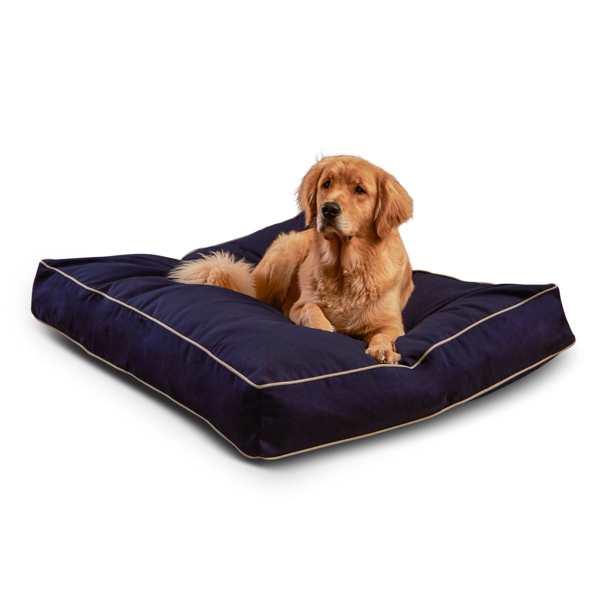 Happy Hounds Casey Indoor/Outdoor Pillow Style Dog Bed, Navy, Large (48 x 36 in.)