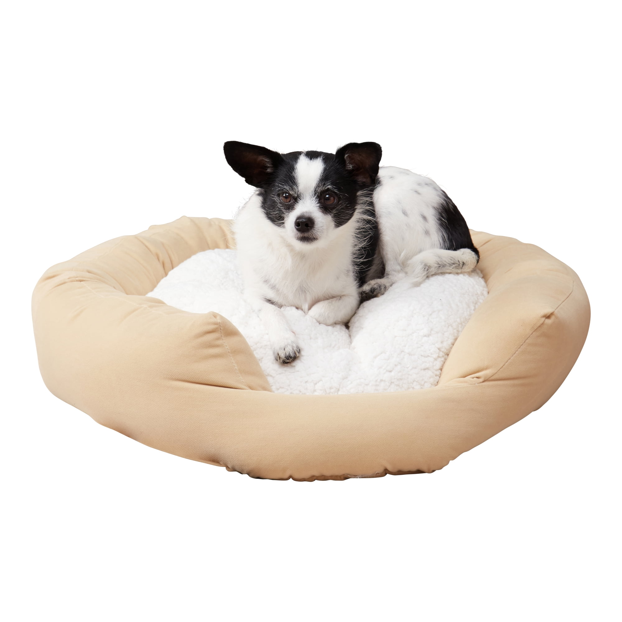 Happy Hounds Murphy Deluxe Donut Dog Bed, Buttercream, Small (24 x 24 in.)