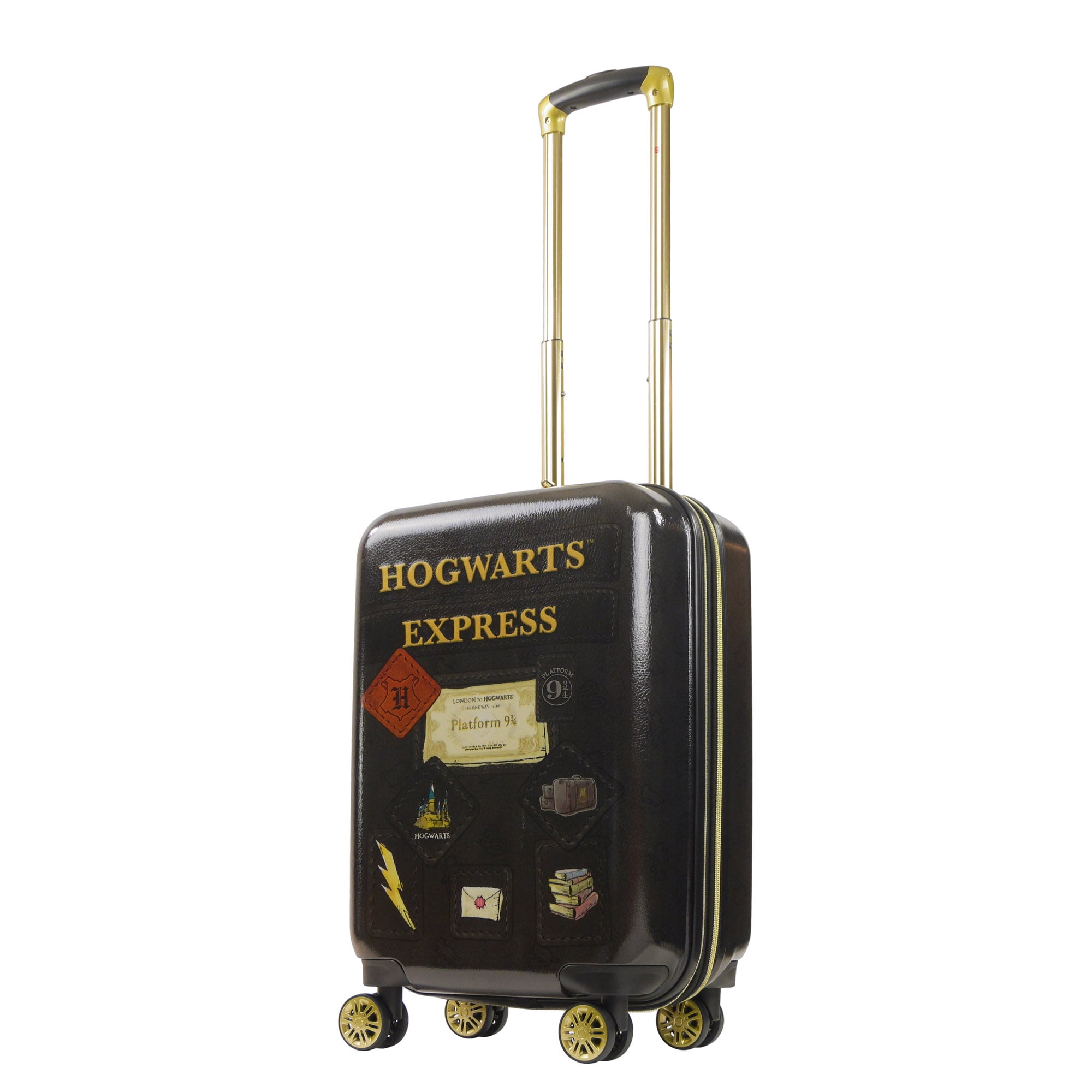 Harry Potter 21 Inch Rolling Luggage, Hogwarts Express Hardshell Carry On Suitcase with Spinner Wheels, Black