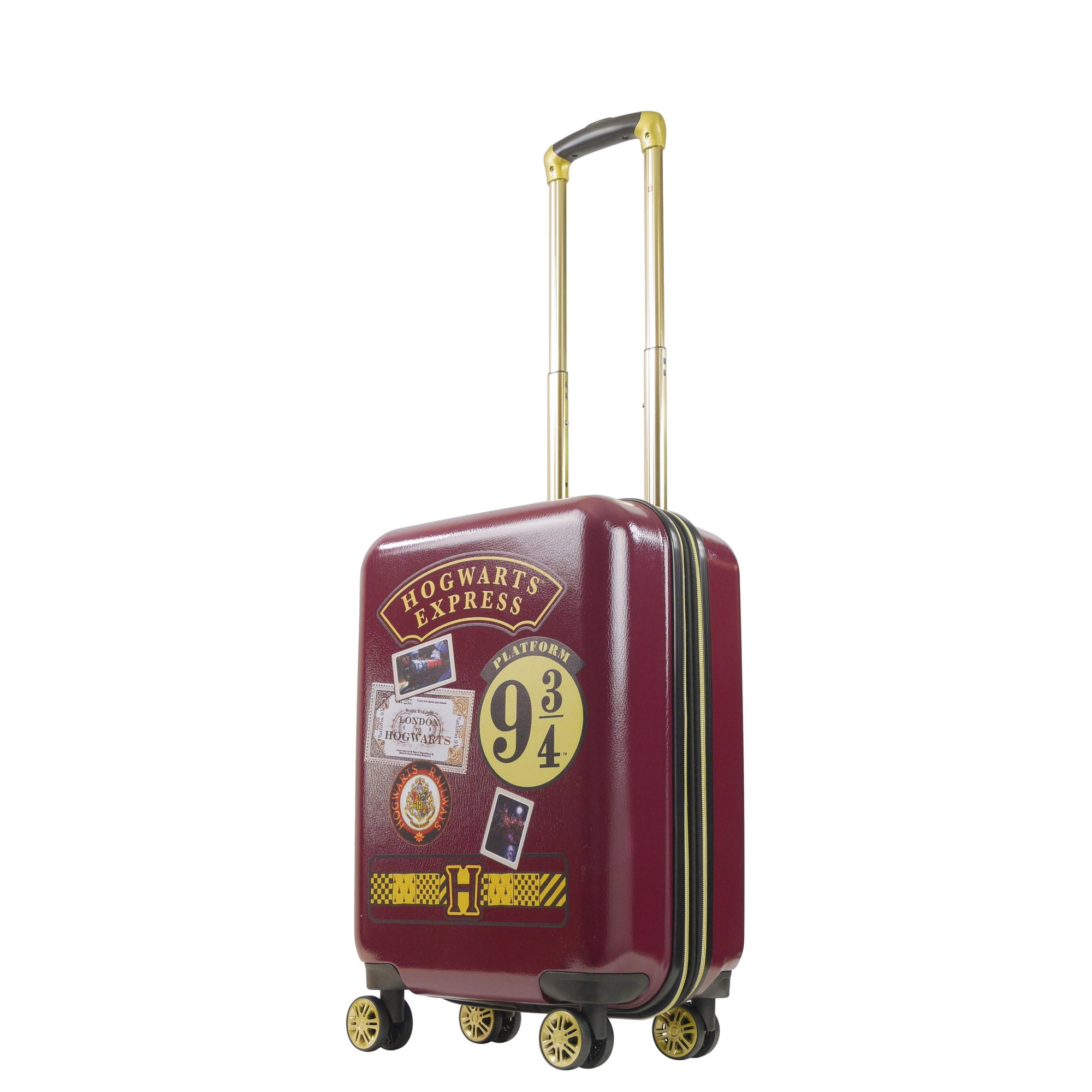Harry Potter 21 Inch Rolling Luggage, Hogwarts Express Hardshell Carry On Suitcase with Spinner Wheels, Burgundy