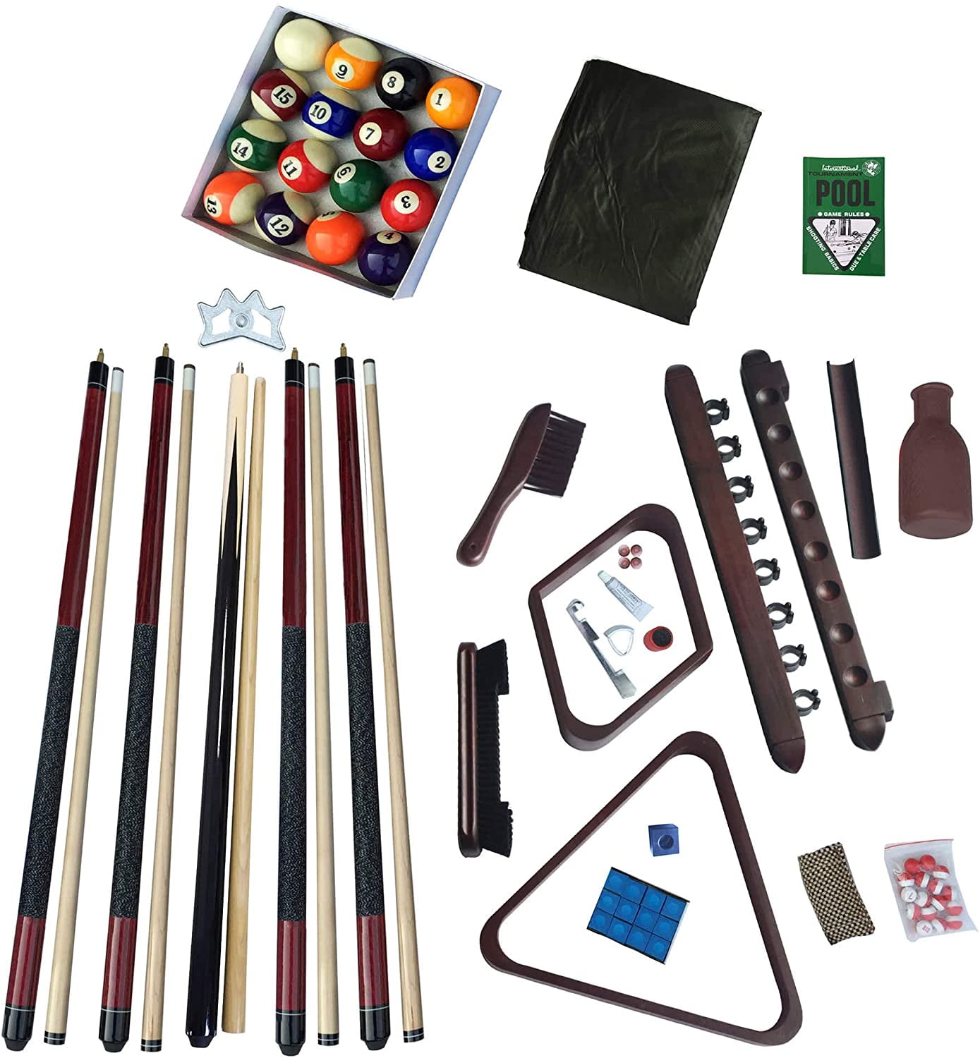 Hathaway Deluxe Billiards Accessory Kit - Mahogany Finish