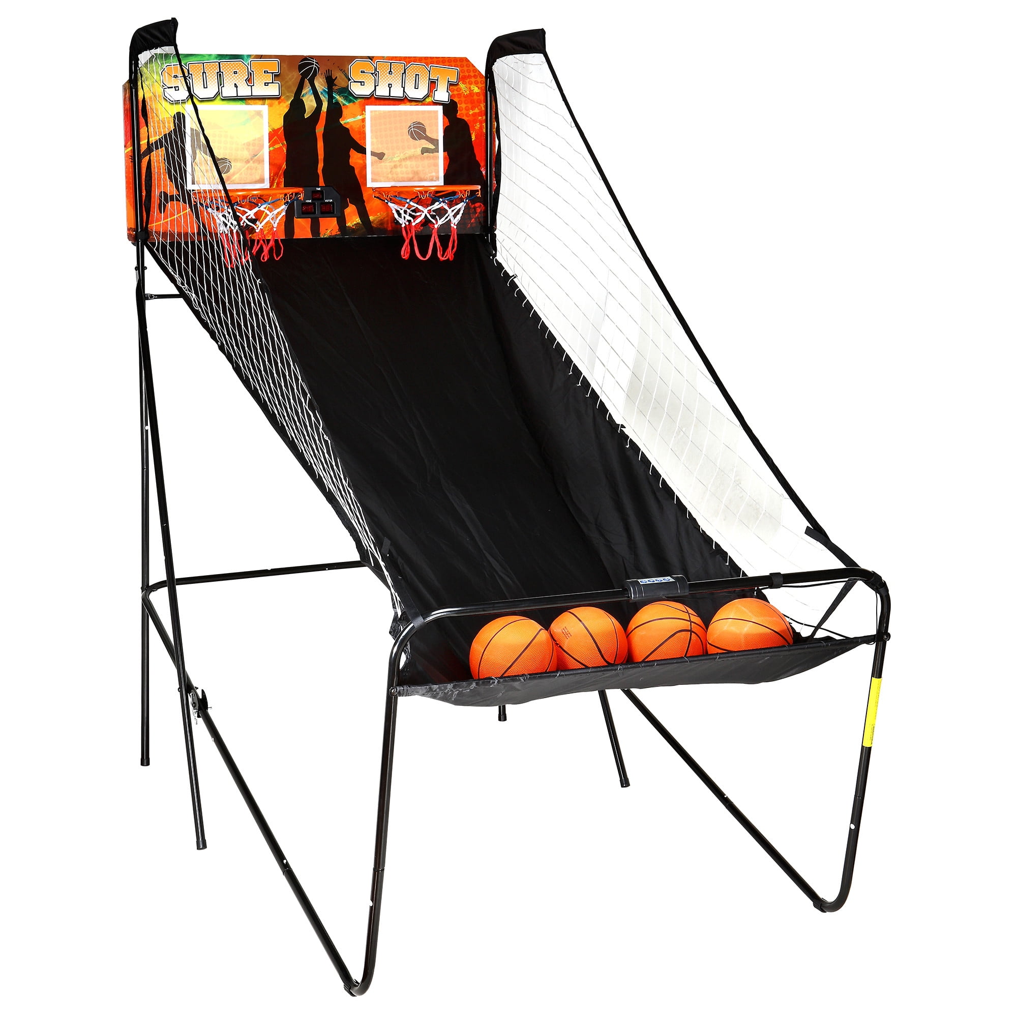 Hathaway Sure Shot Dual Arcade Basketball Game, foldable, 81-in H x 43-in w. Orange/Black