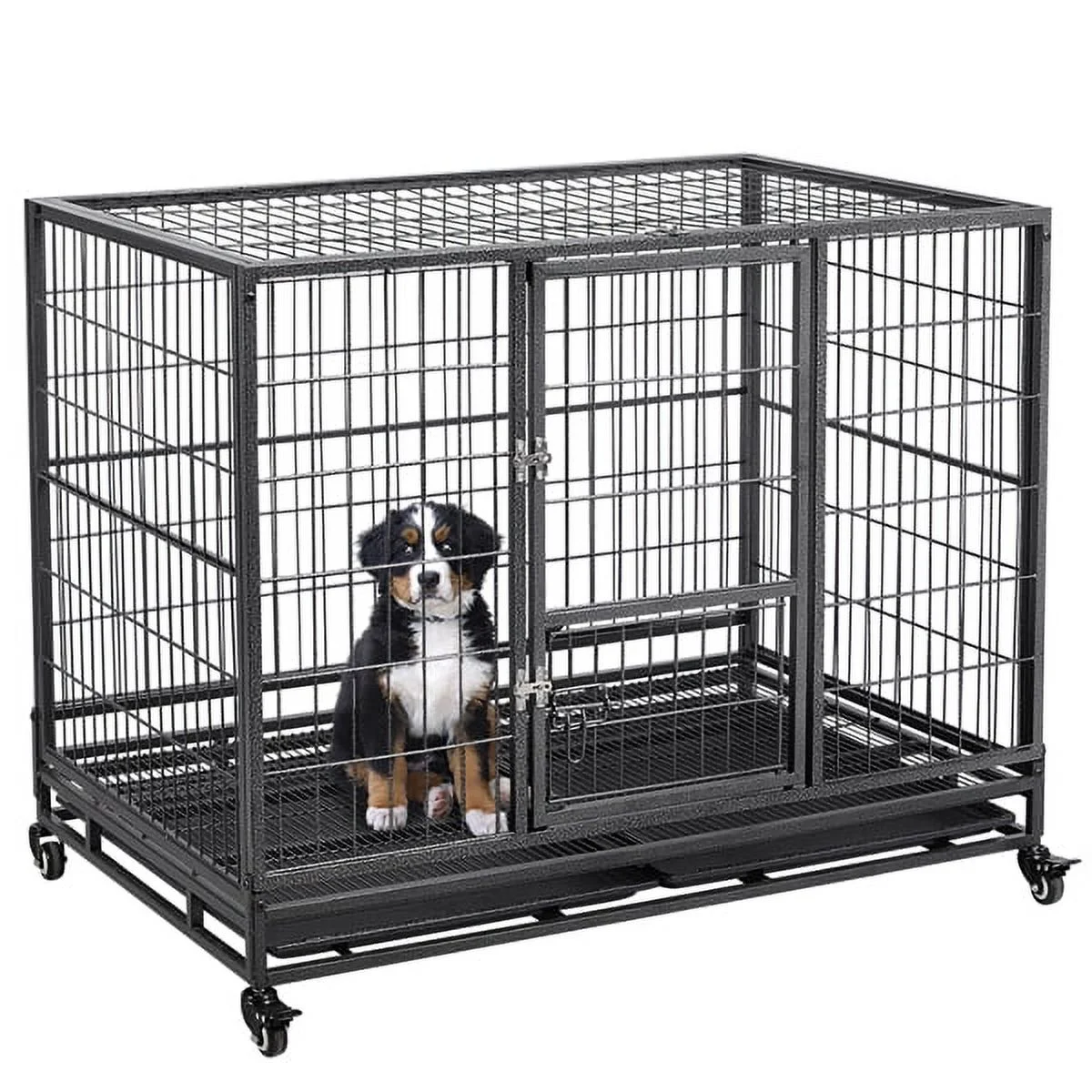 Heavy Duty Collapsible Dog Kennel and Crate Pet Playpen Indoor Outdoor Black