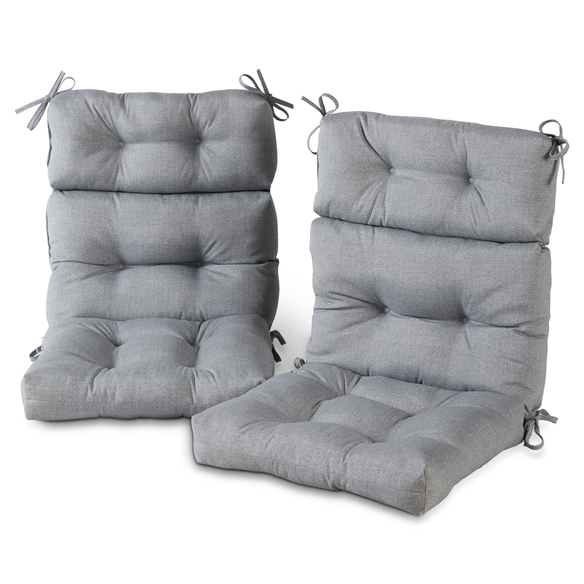 Heather Gray 44 x 22 in. Outdoor High Back Chair Cushion (2-Pack) by Greendale Home Fashions