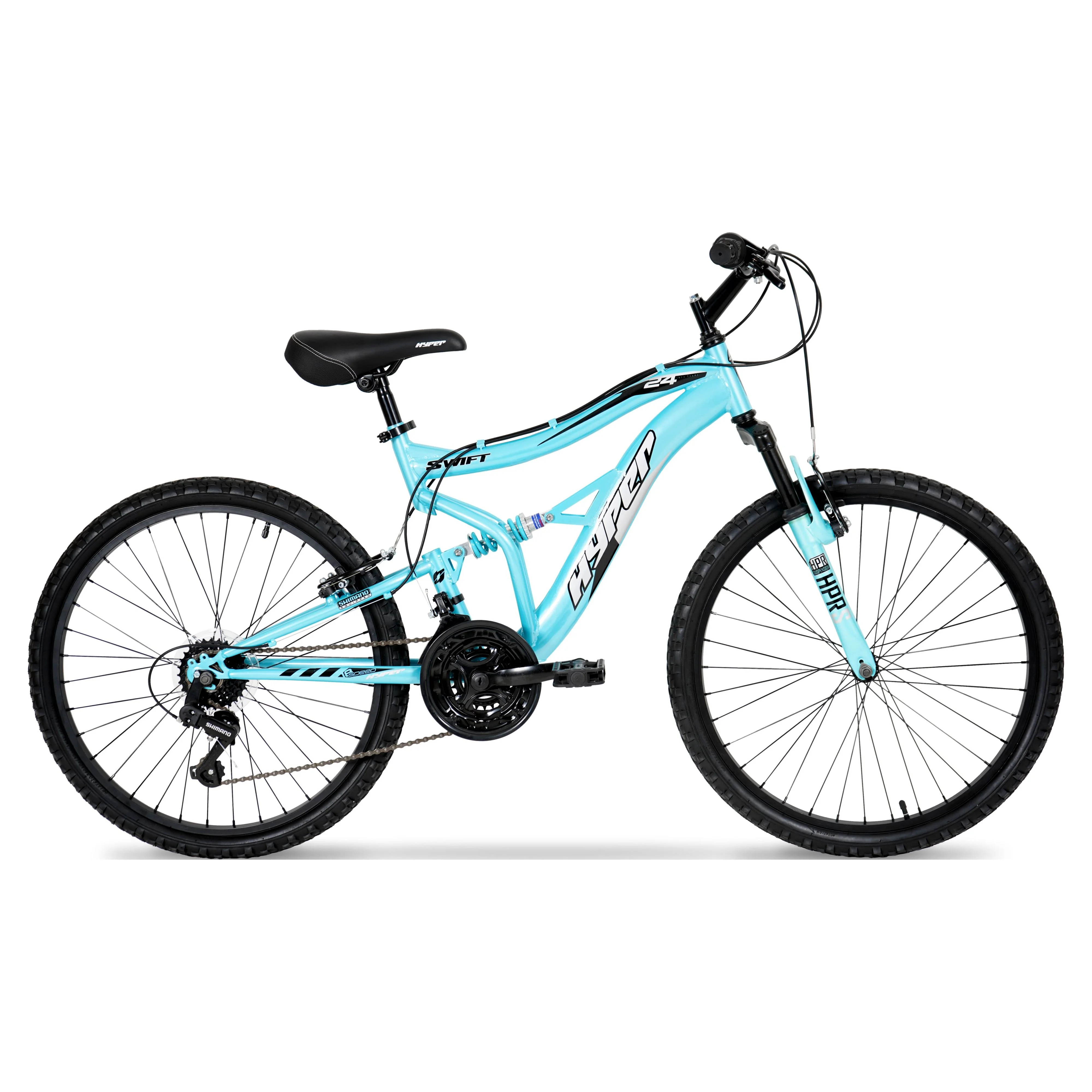 Hyper Bicycles 24" Girl's Swift Mountain Bike for Kids, Blue