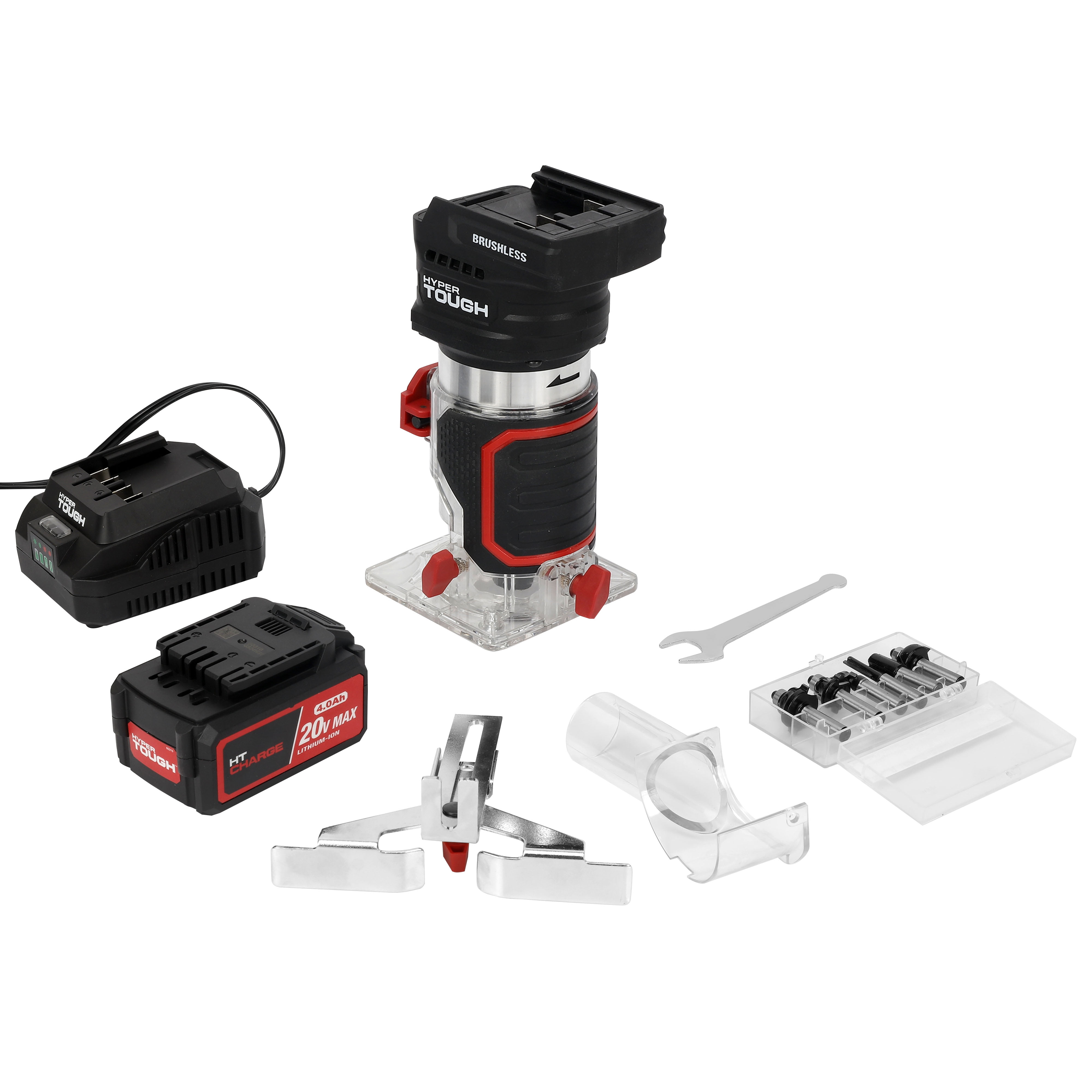 Hyper Tough 20V Max Brushless 5/16-inch Cordless Router Kit