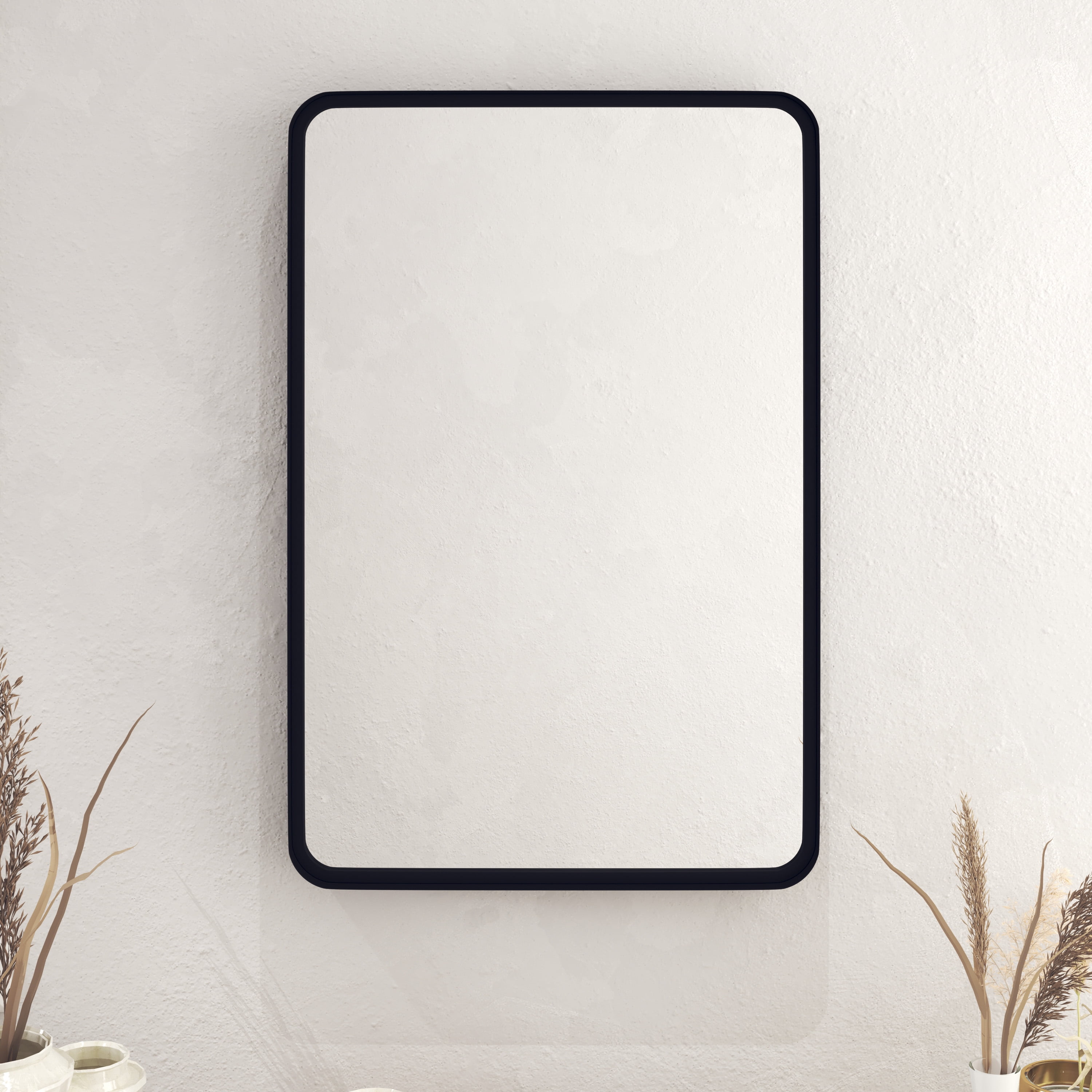 HBCY Creations 20" x 30" Black Mirror for Wall - Sturdy Metal Framed Mirror - Rectangle Mirror with Metal Frame for Bathroom, Entryway, Living Room & More!
