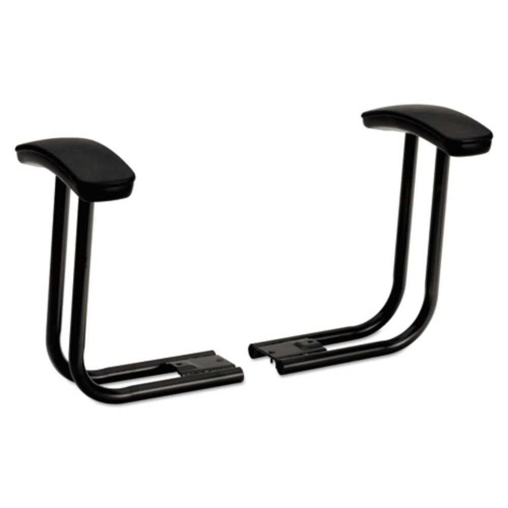 HON H5991 Optional Fixed T-Arms for ComforTask Series Swivel Task Chairs - Black (1-Pair)