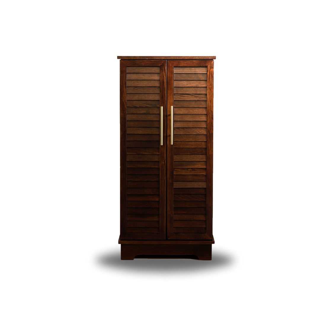 Hives & Honey Port Elegant Chocolate Jewelry Armoire: Freestanding, Lockable Wooden Cabinet for Women