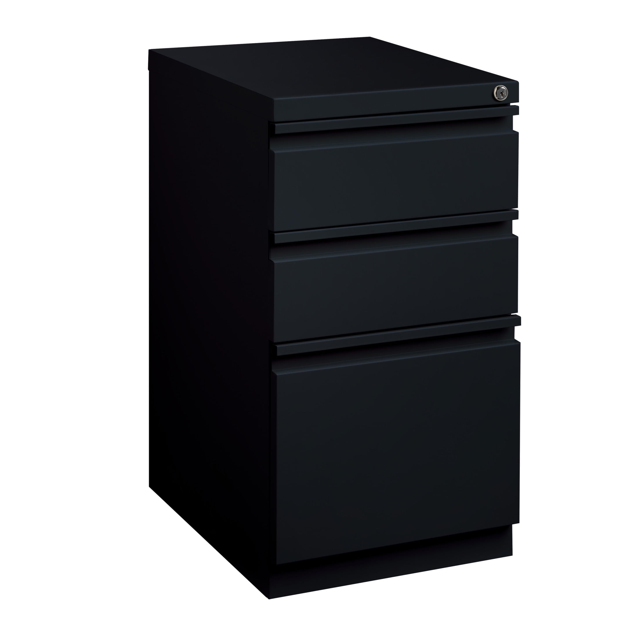 Hirsh 20" Deep Mobile Pedestal File Cabinet 3 Drawer Box-Box-File, Letter Width, Black