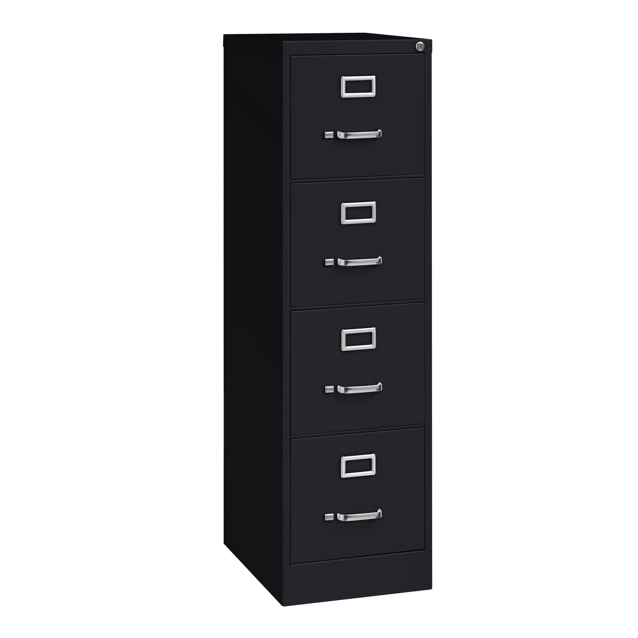 Hirsh 22" Deep 4 Drawer Letter Width Vertical File Cabinet, Commercial Grade, Black
