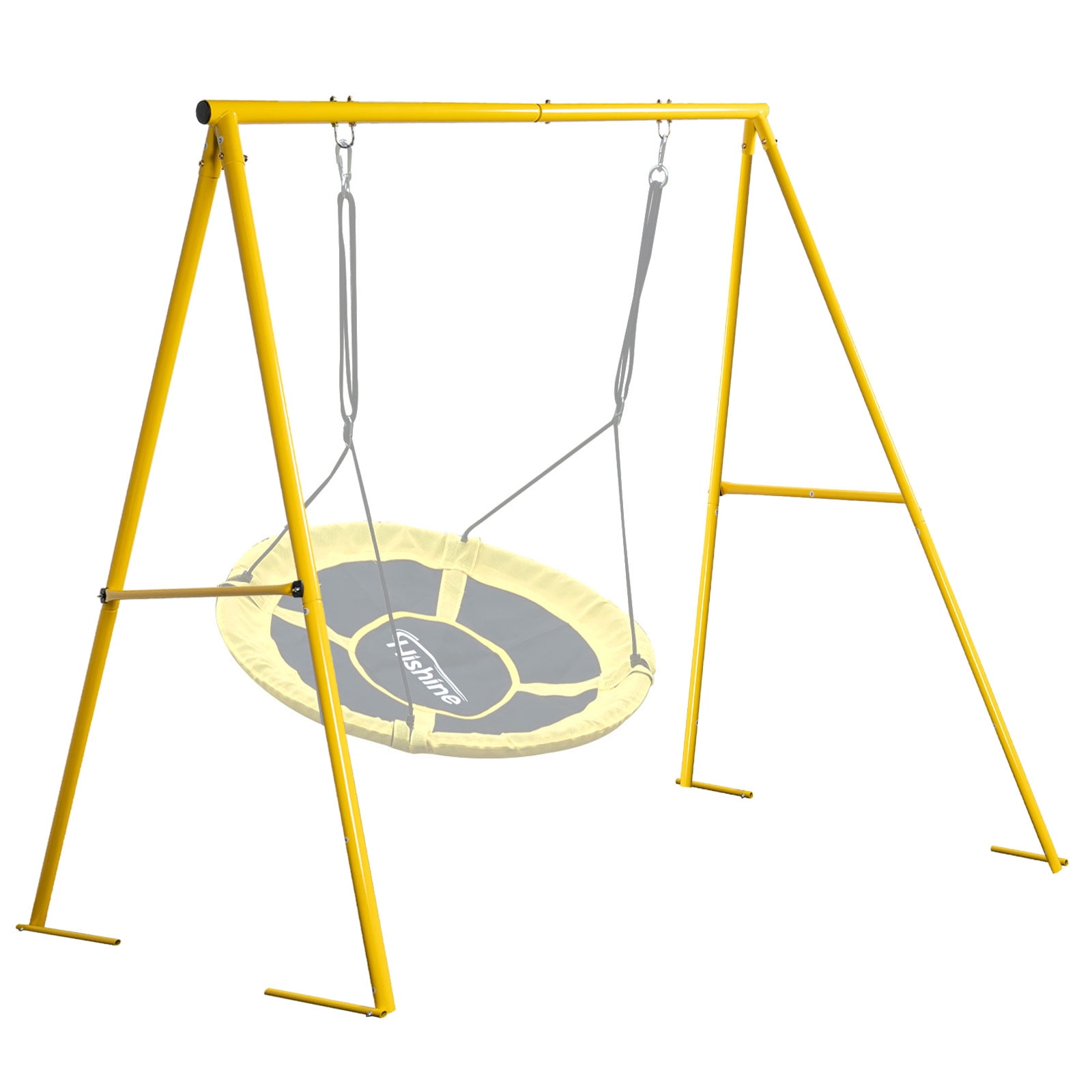 Hishine Swing Stand for Porch Outdoor Heavy Duty Swing Frame, Full Steel Metal Frame with 4 Ground Pegs, 71" Height Holds Up to 550lbs (Swing NOT Included)