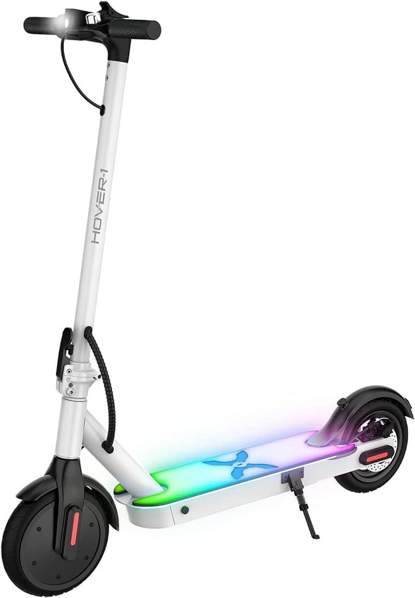 Hover-1 Jive Self Balancing Folding Electric Scooter, 8.5 in Wheels, 16 mph Max Speed, LED Lights, White