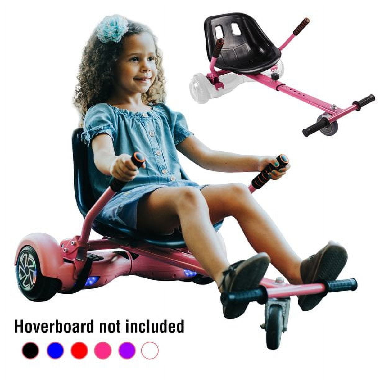 Hoverboard seat Attachment, Hoverboard go Kart for Adults & Kids, Accessories to Transform Hoverboard into go cart, Hover carts for self Balancing Scooter, Pink