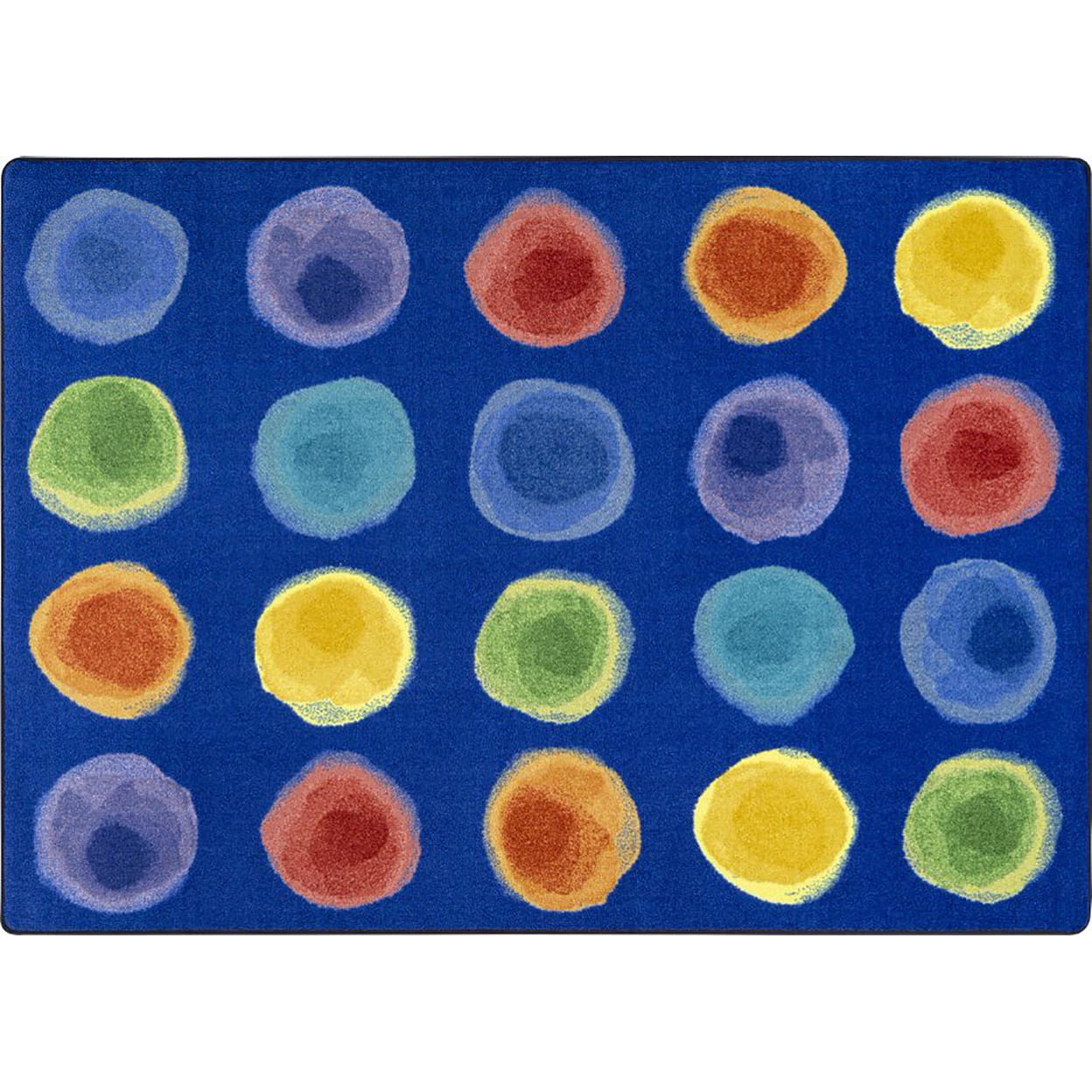 Home Decorative Premium Wearon Nylon Watercolor Spots 5'4" X 7'8" Area Rug In Color Rainbow