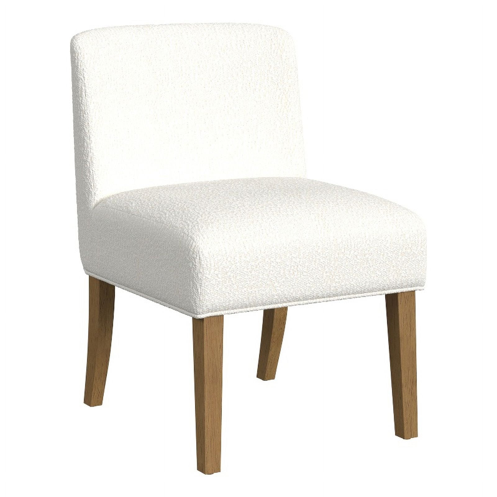 HomePop Mid-Back Upholstered Dining Chair, Cream Boucle