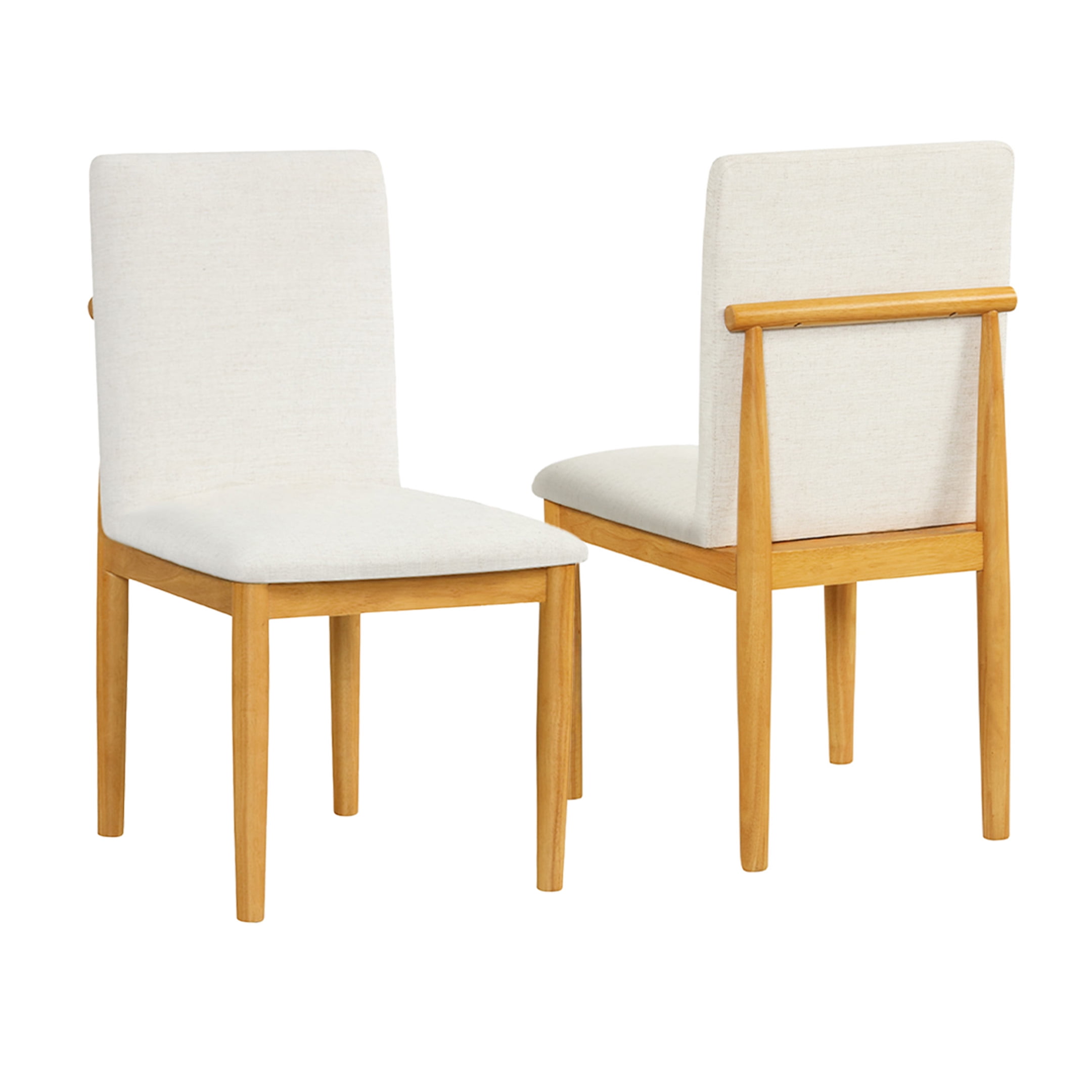 HomePop Modern Upholstered Dining Chair, Set of 2, Cream